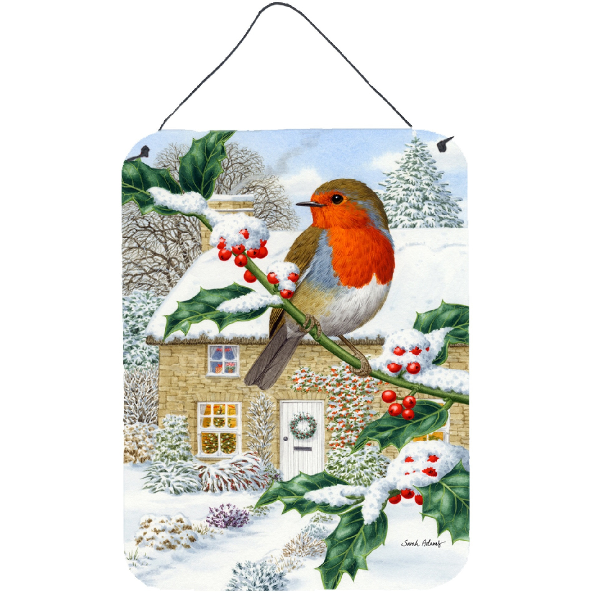 &quotCaroline's Treasures European Robin Wall or Door Hanging Prints ASA2070DS1216, 16HX12W, Multicolor"
