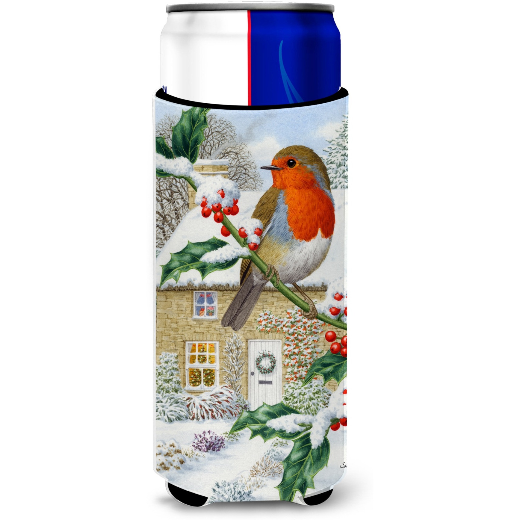 &quotCaroline's Treasures European Robin Michelob Ultra Koozies for Slim Cans, Multicolor"