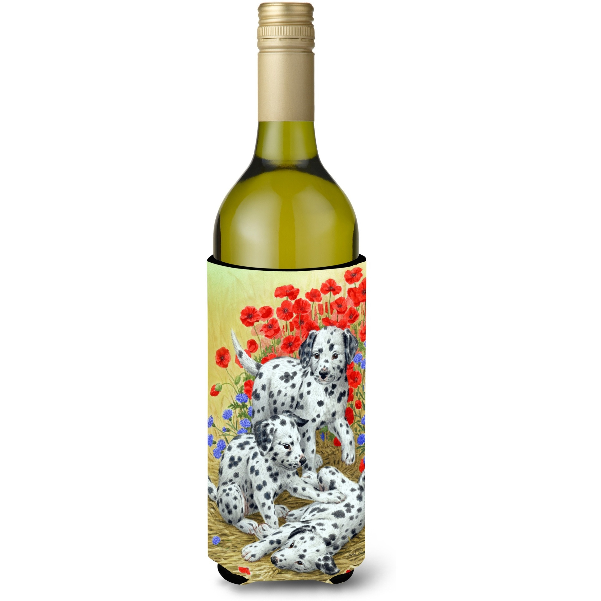 &quotCaroline's Treasures Dalmatian Pups Wine Bottle Koozie Hugger, 750 ml, Multicolor"