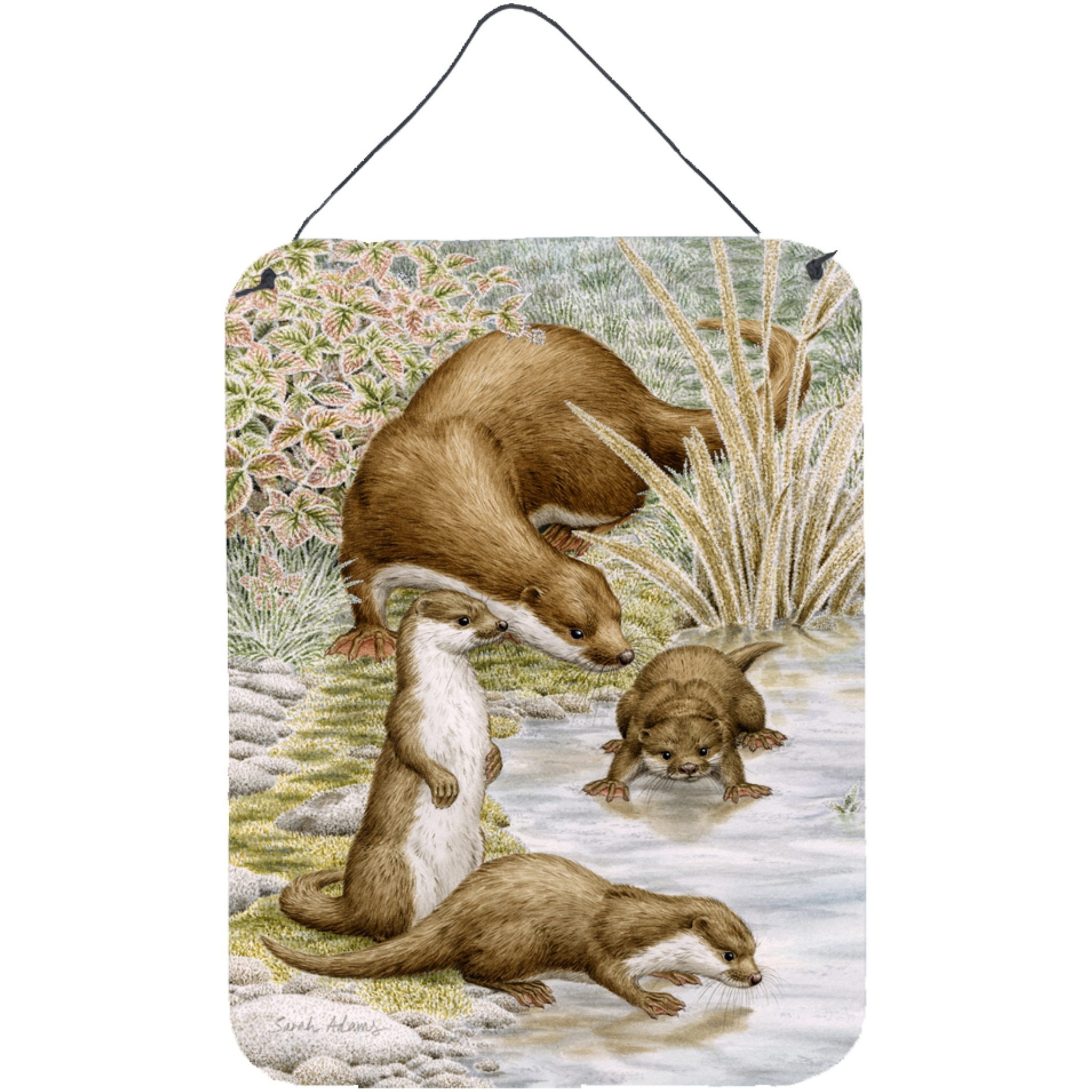 &quotCaroline's Treasures Otter Family Wall or Door Hanging Prints ASA2075DS1216, 16HX12W, Multicolor"