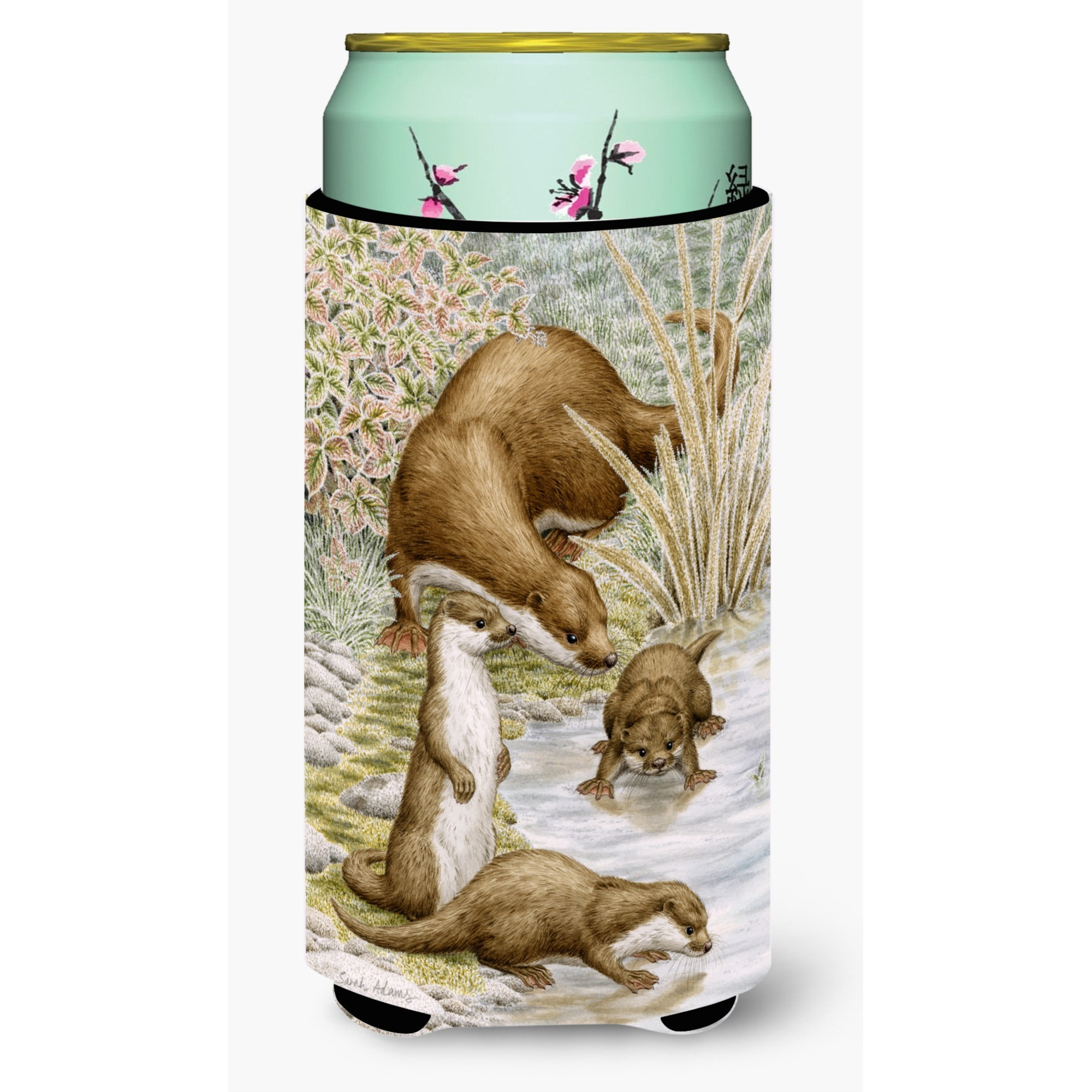 &quotCaroline's Treasures Otter Family Tall Boy Koozie Hugger, Multicolor"