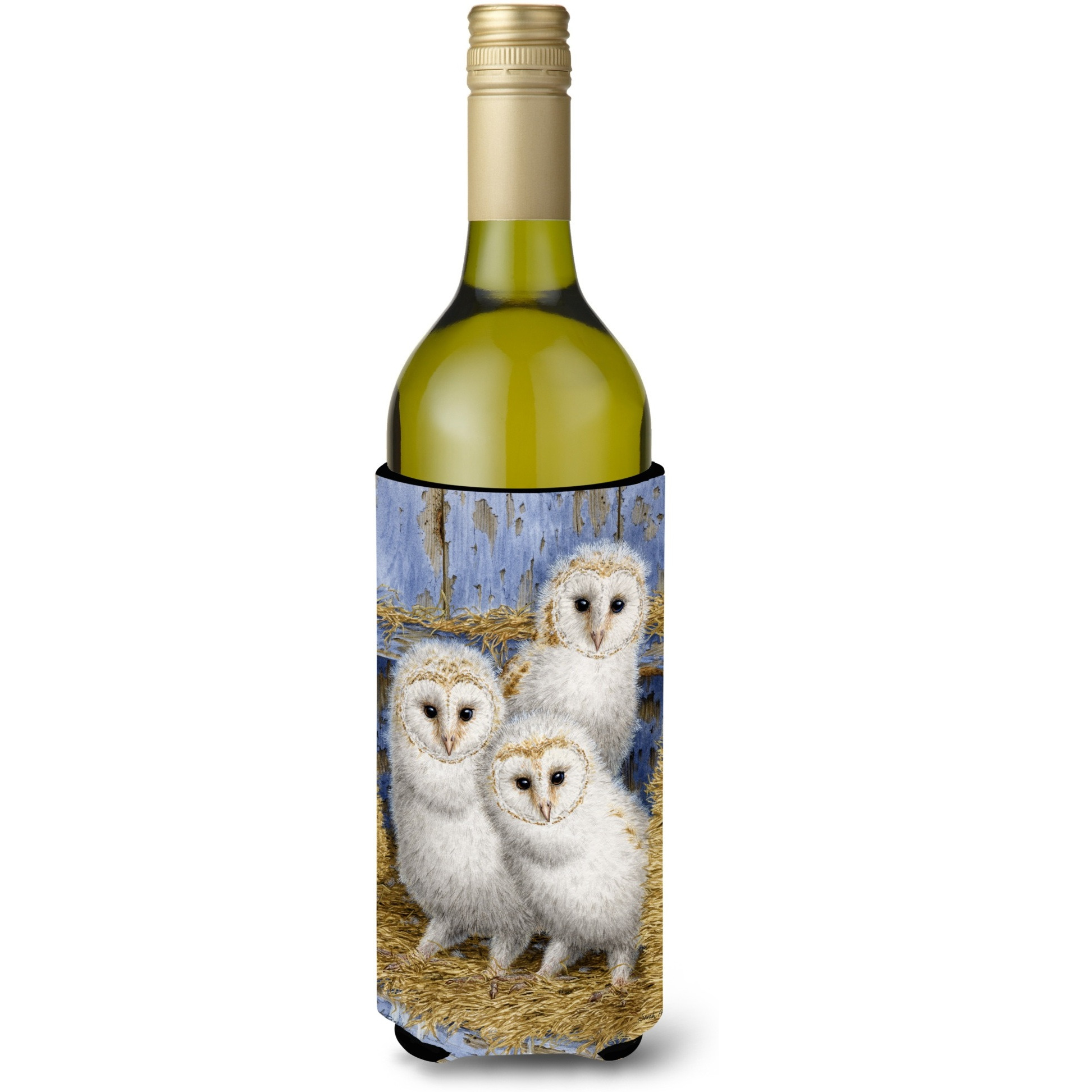 &quotCaroline's Treasures Barn Owl Chicks Wine Bottle Koozie Hugger, 750 ml, Multicolor"