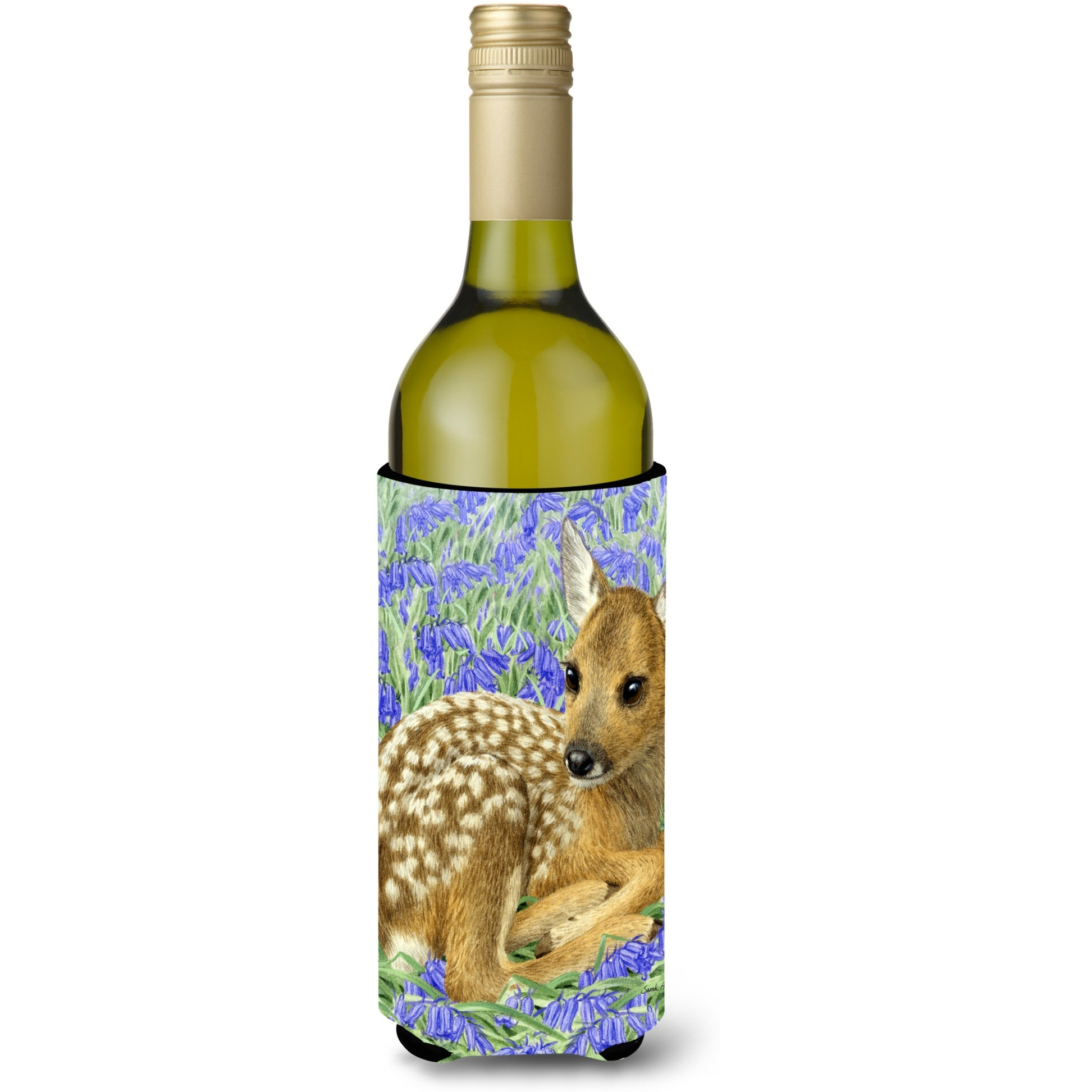 &quotCaroline's Treasures Deer Fawn Wine Bottle Koozie Hugger, 750 ml, Multicolor"