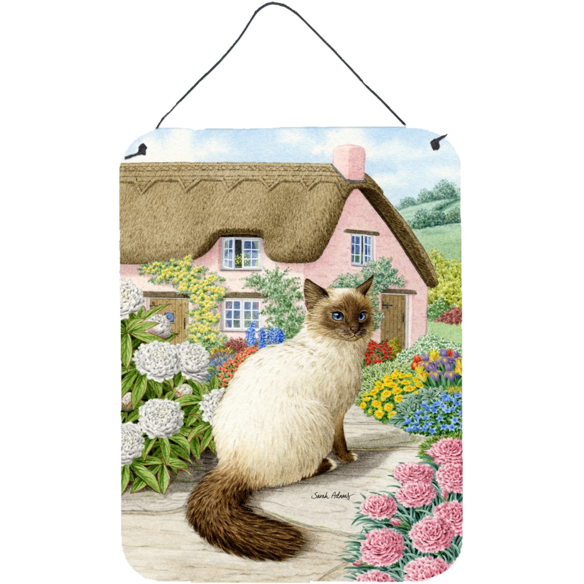 &quotCaroline's Treasures Birman Cat and Cottage Wall or Door Hanging Prints ASA2086DS1216, 16HX12W, Multicolor"