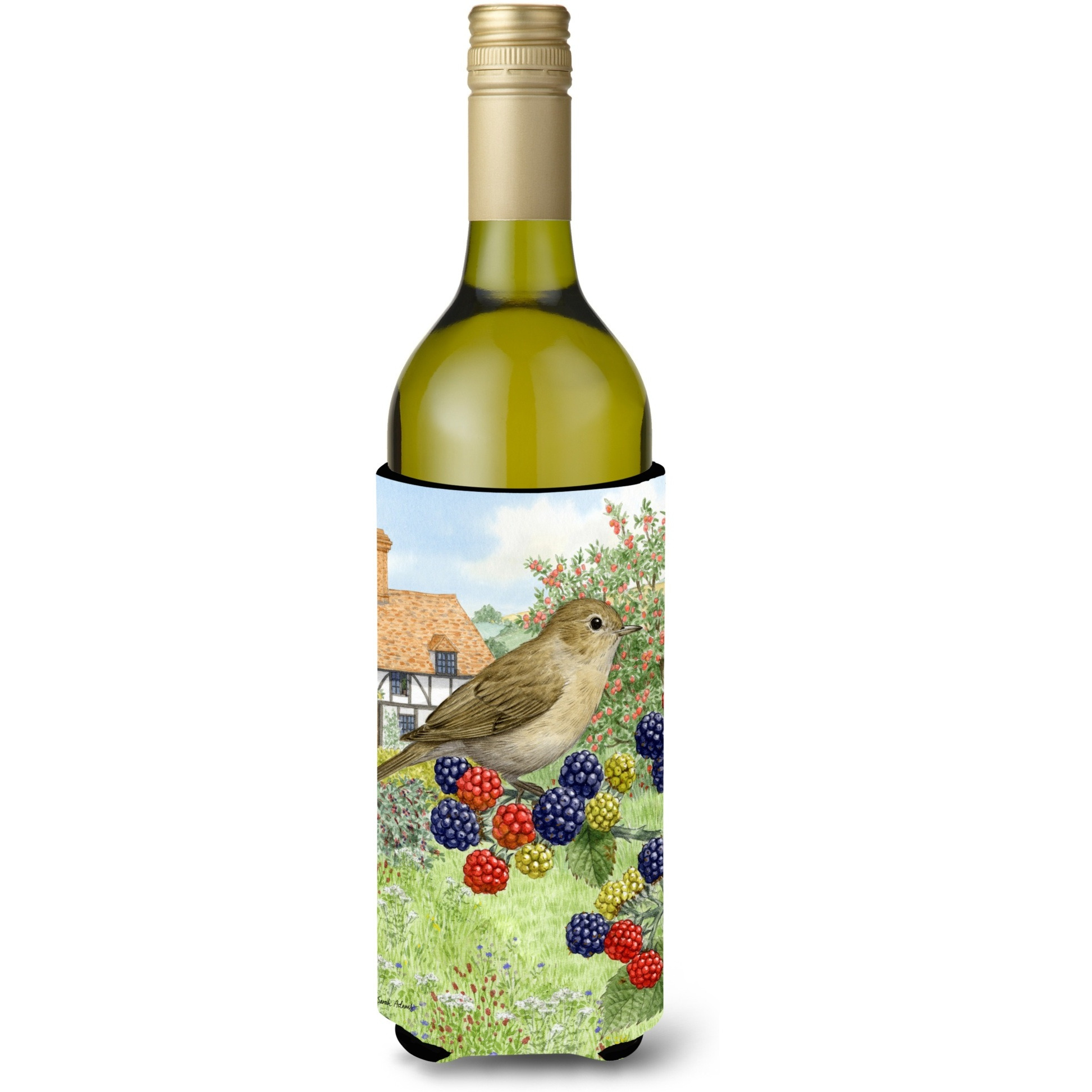 &quotCaroline's Treasures Garden Warbler Wine Bottle Koozie Hugger, 750 ml, Multicolor"