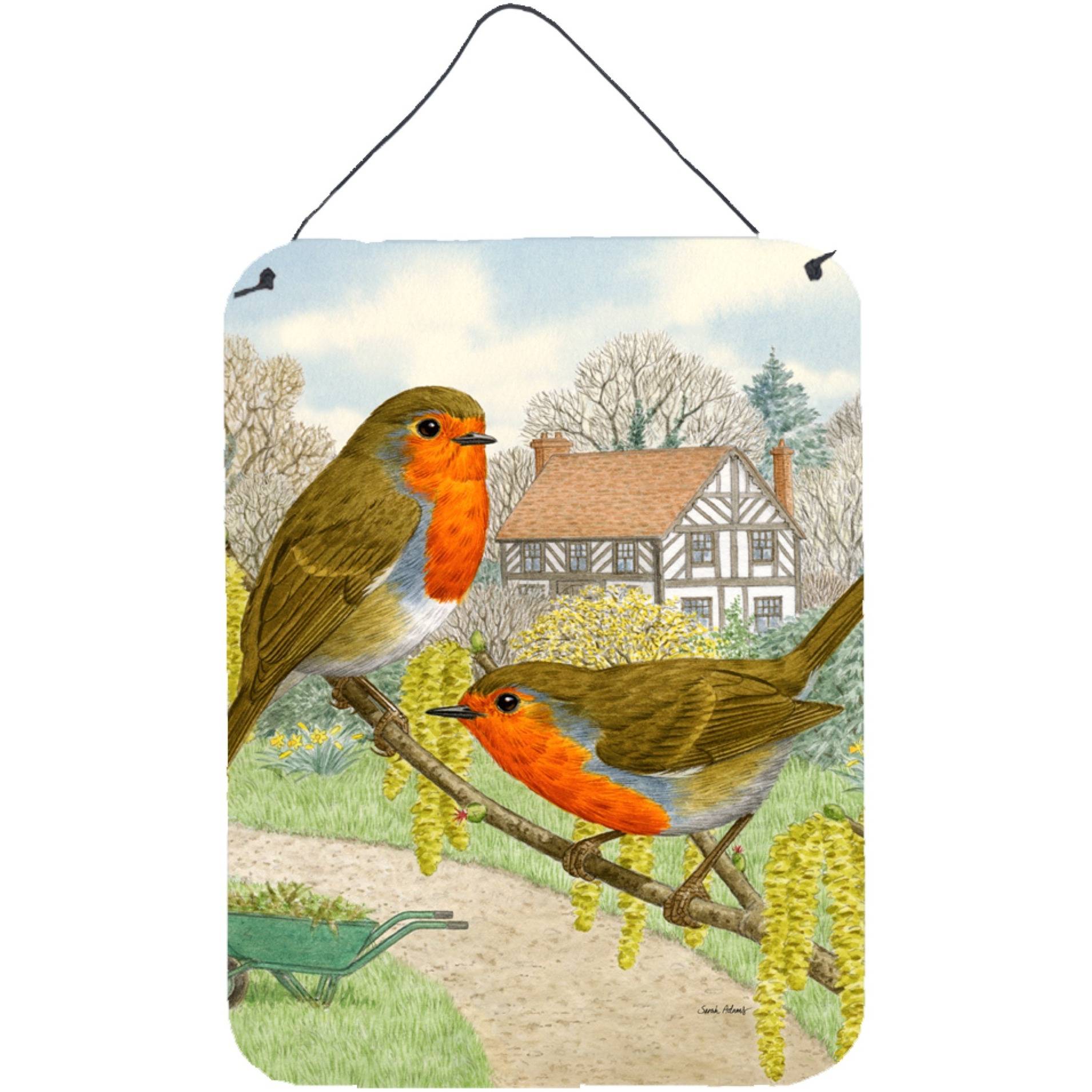 &quotCaroline's Treasures European Robins Wall or Door Hanging Prints ASA2097DS1216, 16HX12W, Multicolor"