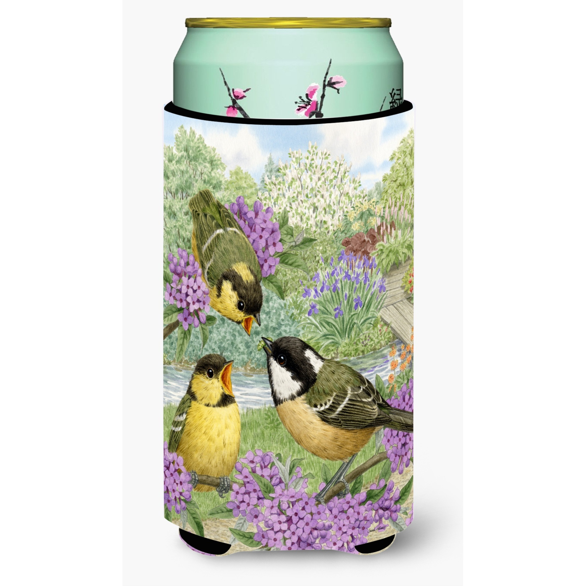 &quotCaroline's Treasures ASA2098TBC Coal Tits Tall Boy Koozie Hugger, Multicolor"