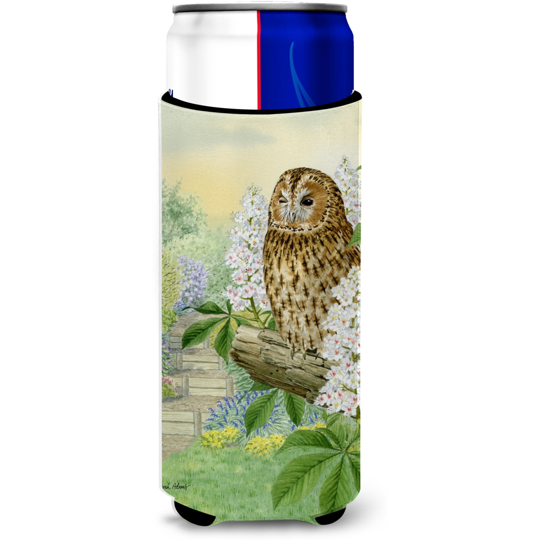 &quotCaroline's Treasures ASA2101MUK Tawny Owl Michelob Ultra Koozies for Slim Cans, Multicolor"