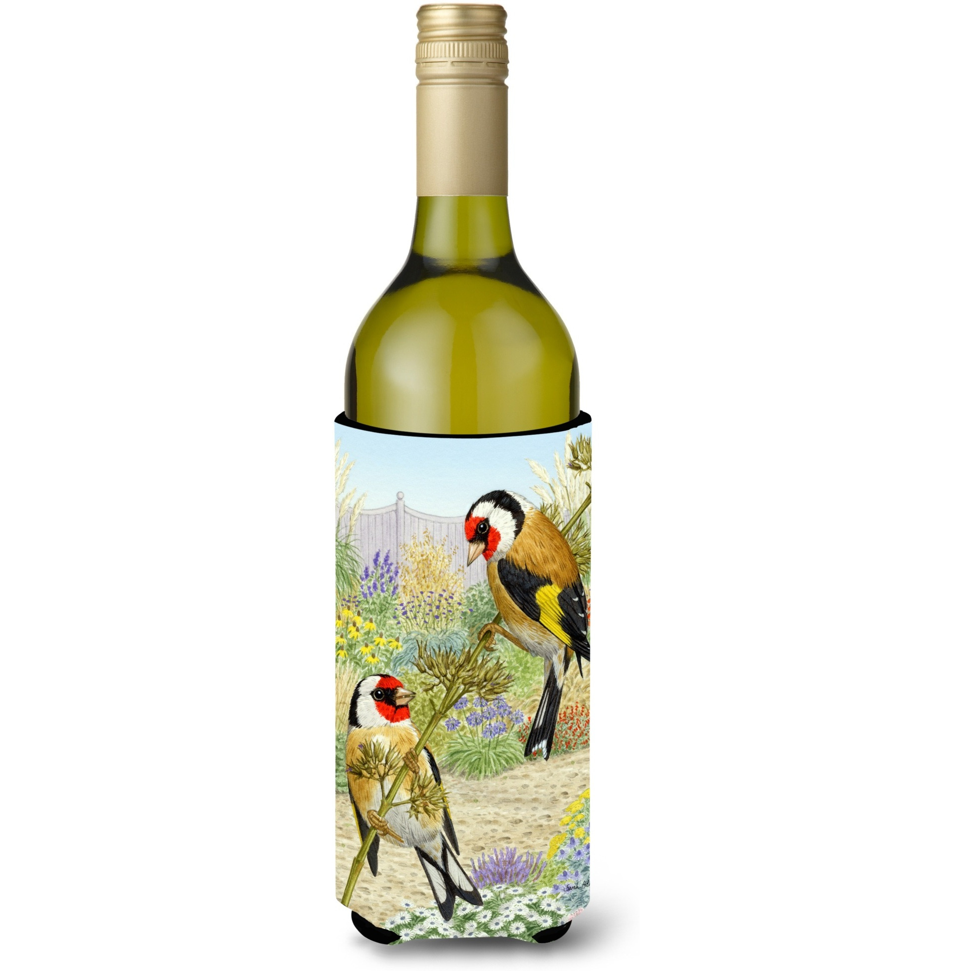 &quotCaroline's Treasures ASA2103LITERK European Goldfinches Wine Bottle Koozie Hugger, 750 ml, Multicolor"