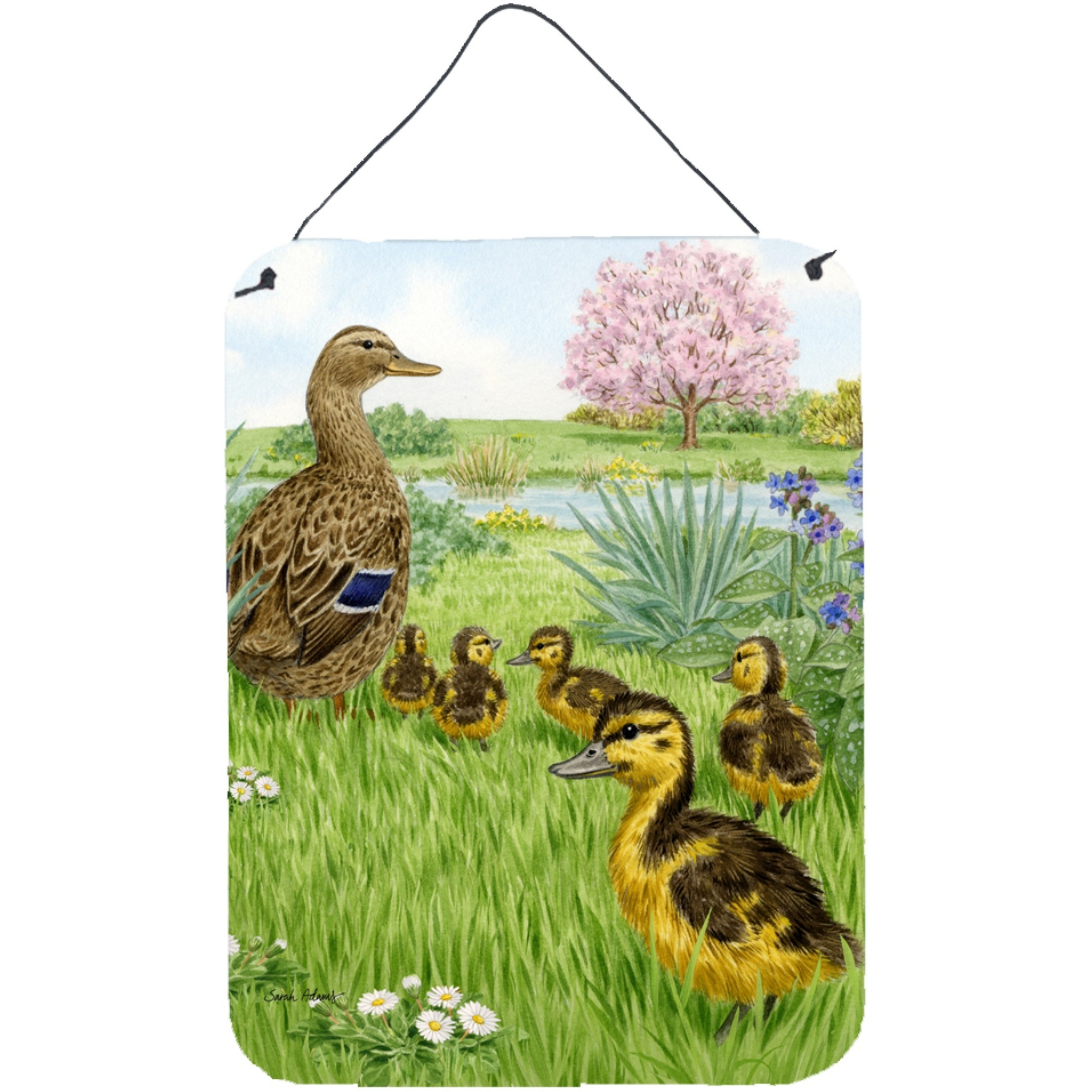 &quotCaroline's Treasures Female Mallard Duck & Ducklings Wall or Door Hanging Prints ASA2105DS1216, 16HX12W, Multicolor"