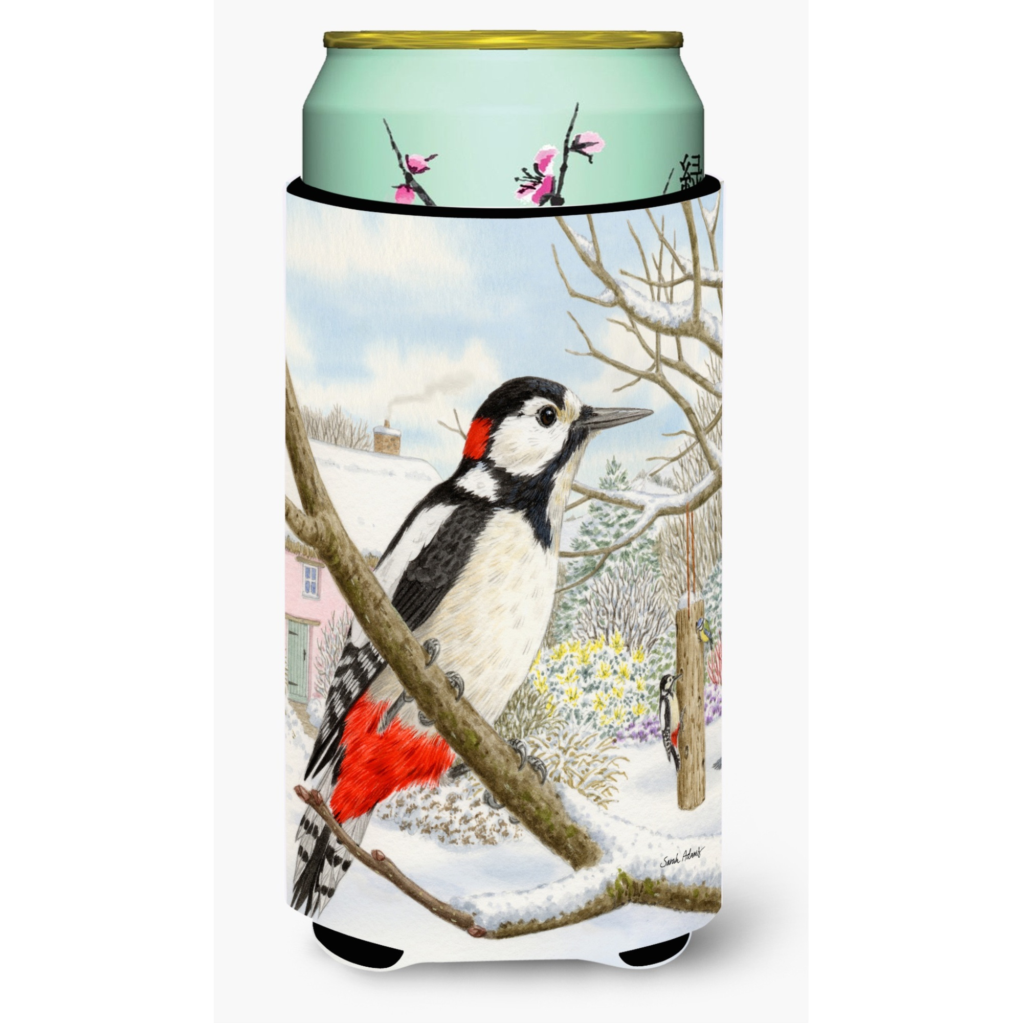 &quotCaroline's Treasures Spotted Woodpecker Tall Boy Koozie Hugger, Multicolor"