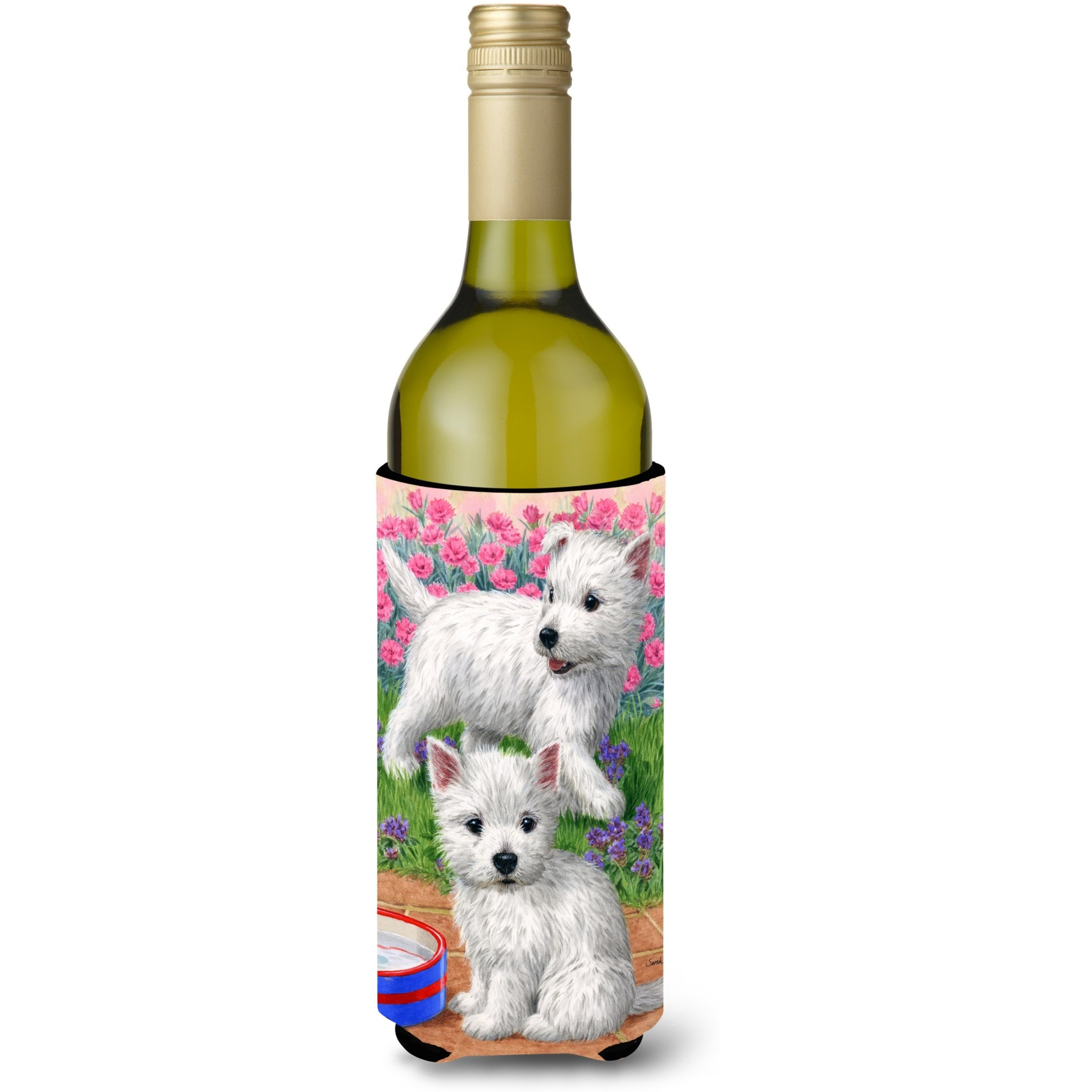 &quotCaroline's Treasures Westie Pups Wine Bottle Koozie Hugger, 750 ml, Multicolor"