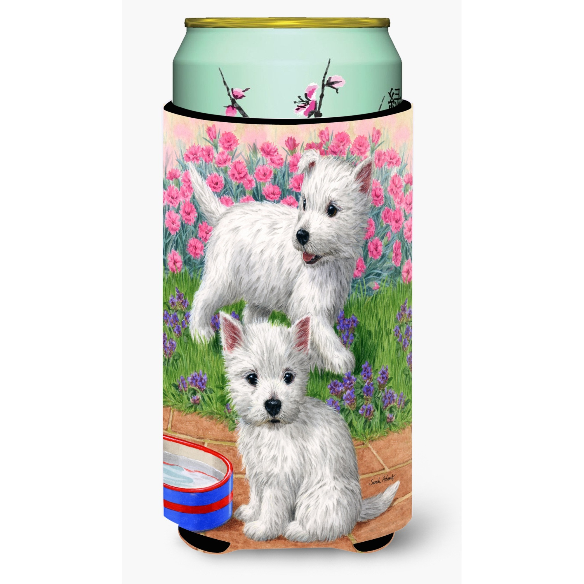 &quotCaroline's Treasures Westie Pups Tall Boy Koozie Hugger, Multicolor"