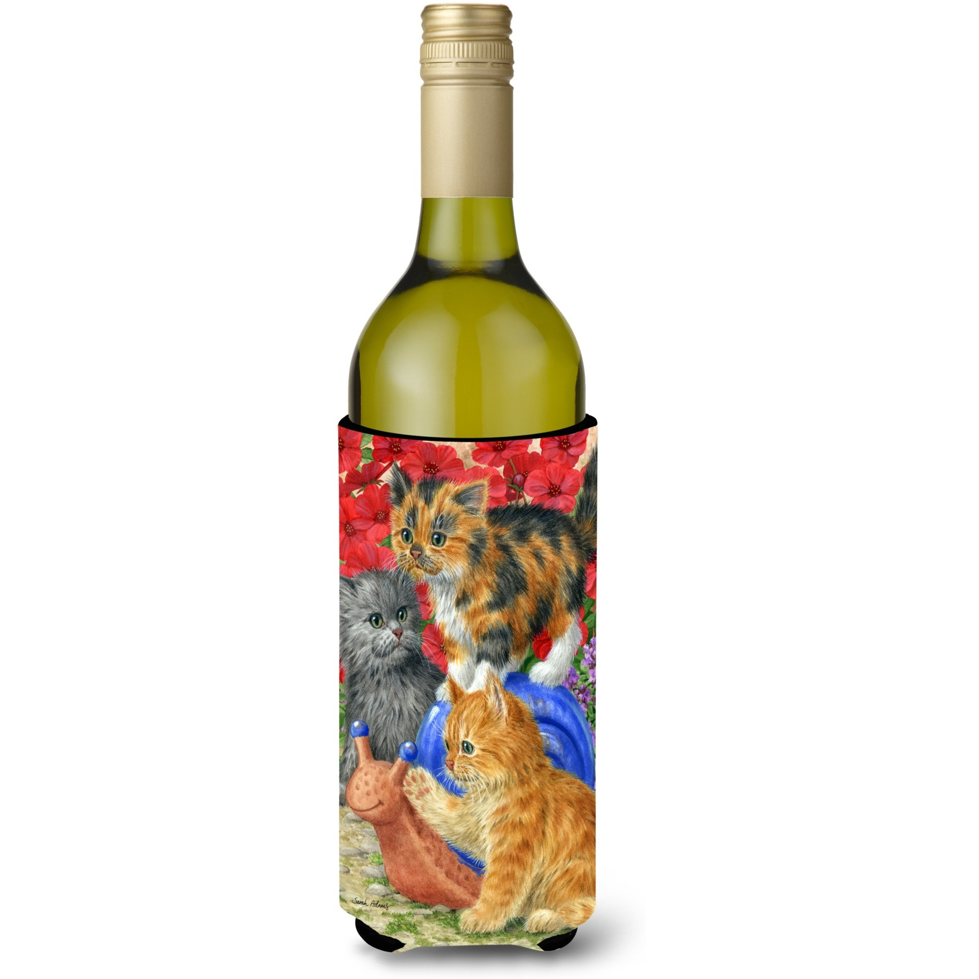 &quotCaroline's Treasures Kittens Wine Bottle Koozie Hugger, 750 ml, Multicolor"