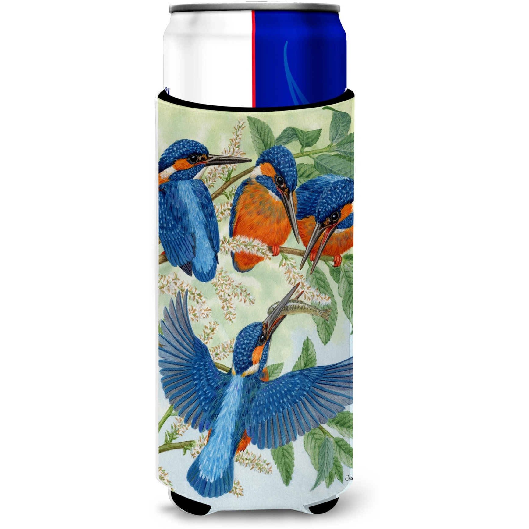 &quotCaroline's Treasures Kingfisher Family Michelob Ultra Koozies for Slim Cans, Multicolor"