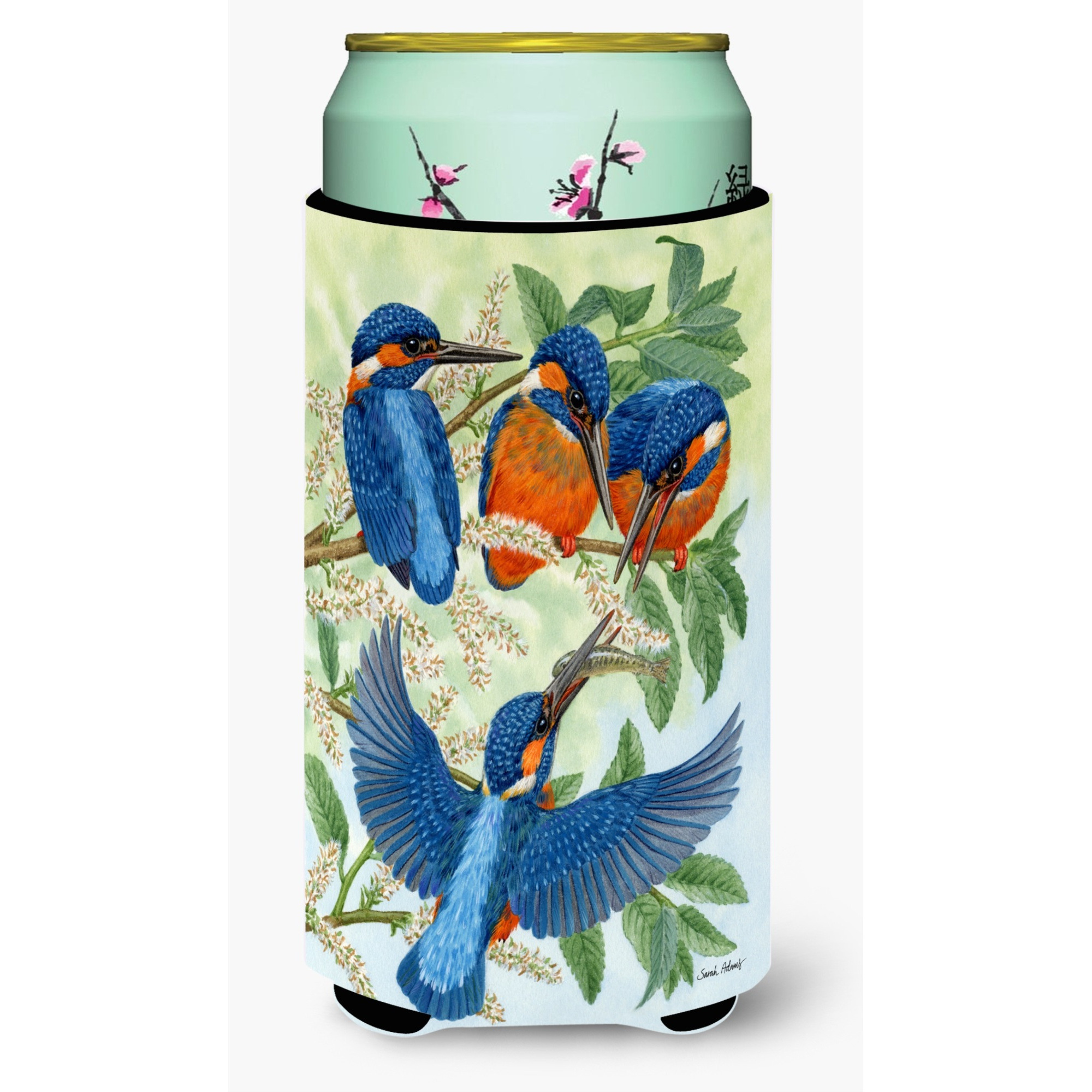 &quotCaroline's Treasures Kingfisher Family Tall Boy Koozie Hugger, Multicolor"