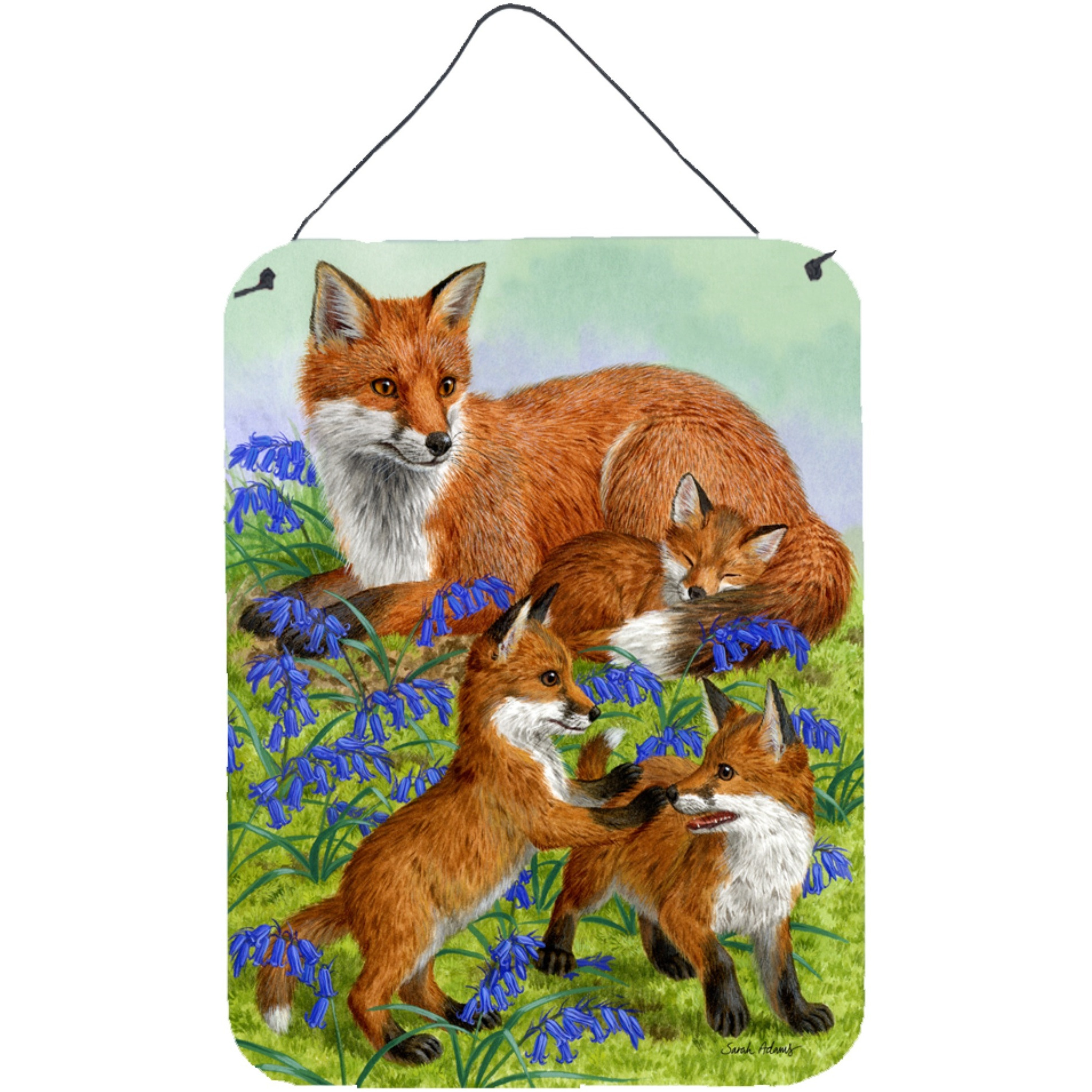 &quotCaroline's Treasures Fox Family Wall or Door Hanging Prints ASA2123DS1216, 16HX12W, Multicolor"
