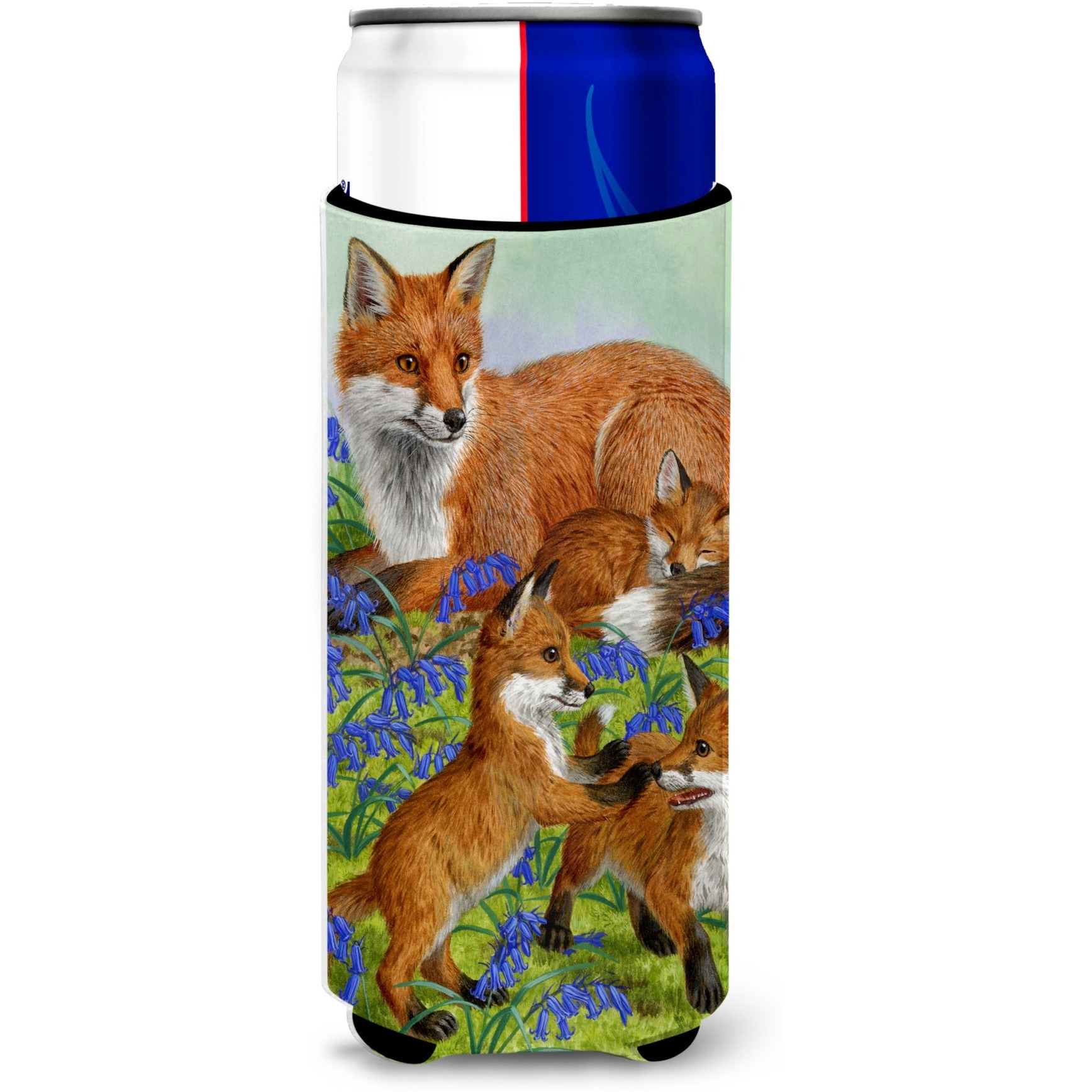 &quotCaroline's Treasures Fox Family Michelob Ultra Koozies for Slim Cans, Multicolor"