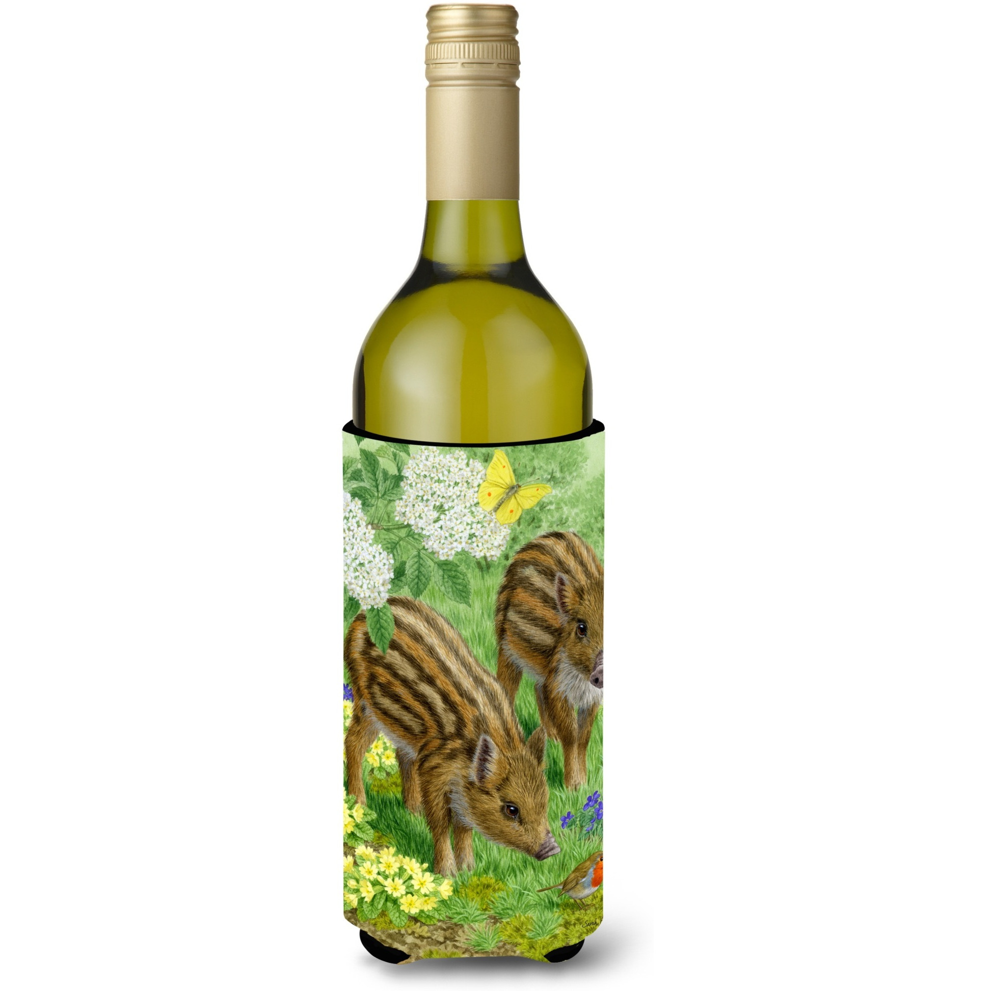 &quotCaroline's Treasures Wild Boar Wine Bottle Koozie Hugger, 750 ml, Multicolor"