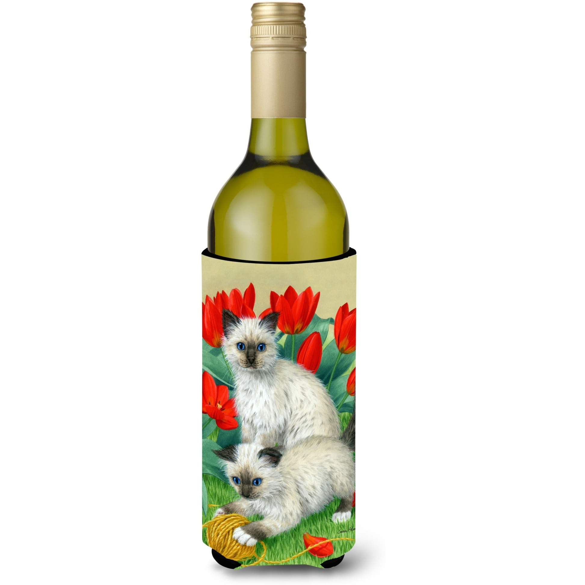 &quotCaroline's Treasures Birman Kittens Wine Bottle Koozie Hugger, 750 ml, Multicolor"