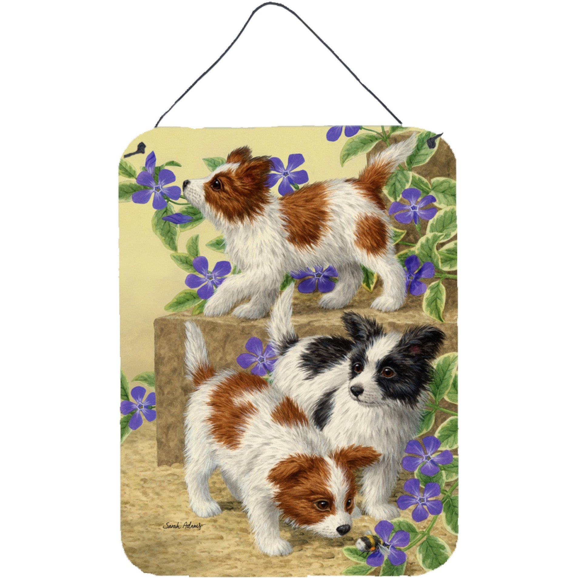 &quotCaroline's Treasures Papillon Pups Wall or Door Hanging Prints ASA2129DS1216, 16HX12W, Multicolor"