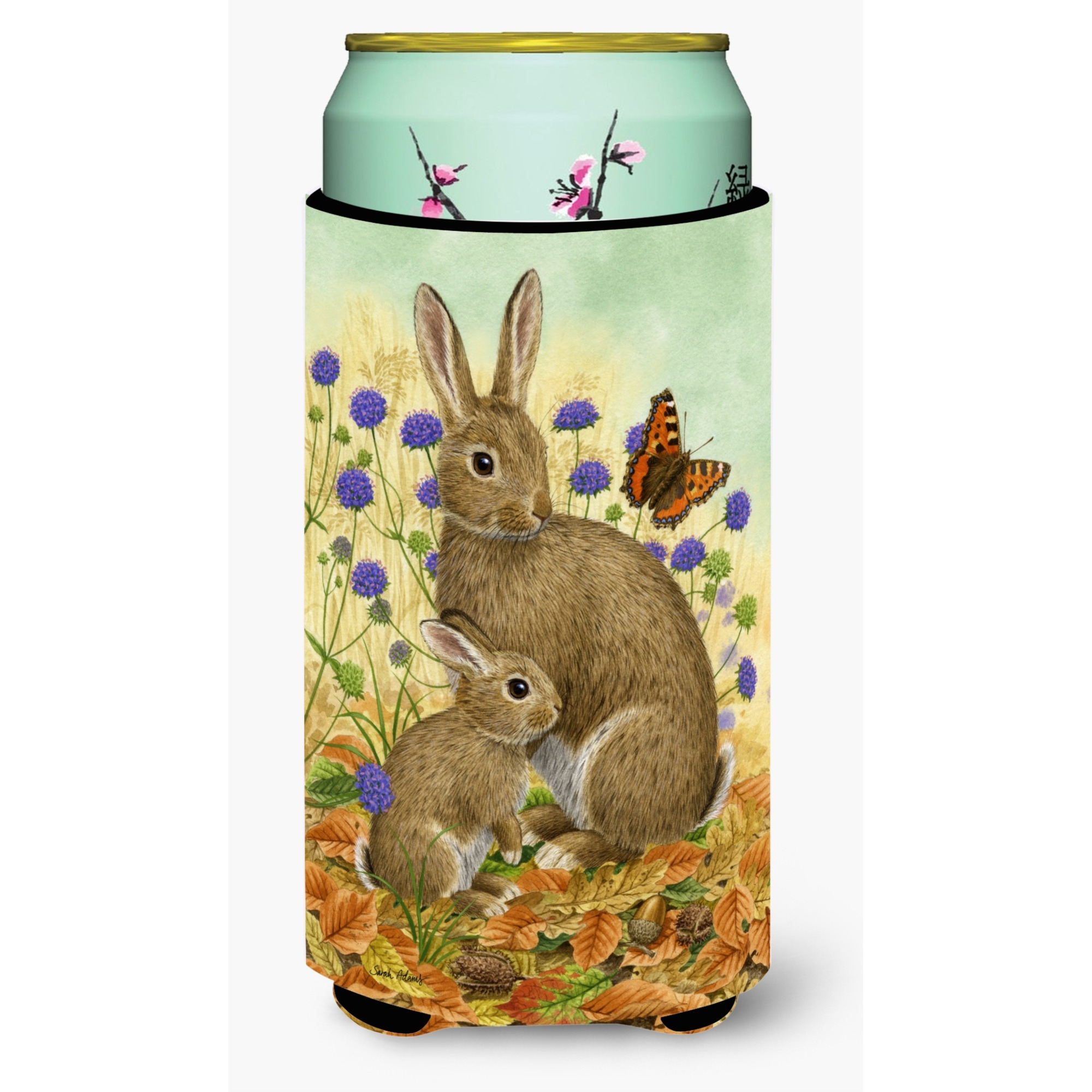 &quotCaroline's Treasures Rabbit and Baby Tall Boy Koozie Hugger, Multicolor"
