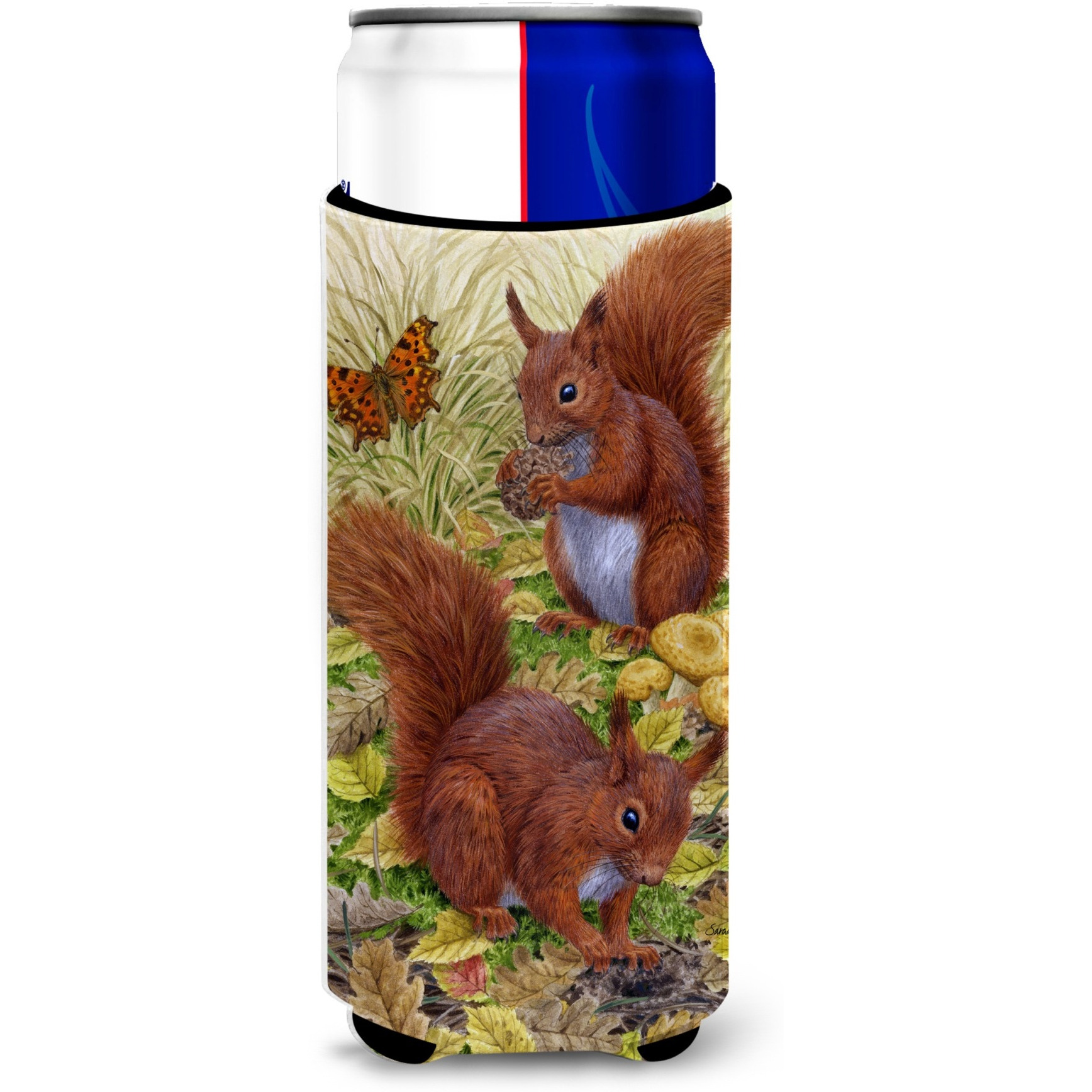 &quotCaroline's Treasures Red Squirrels Michelob Ultra Koozies for Slim Cans, Multicolor"