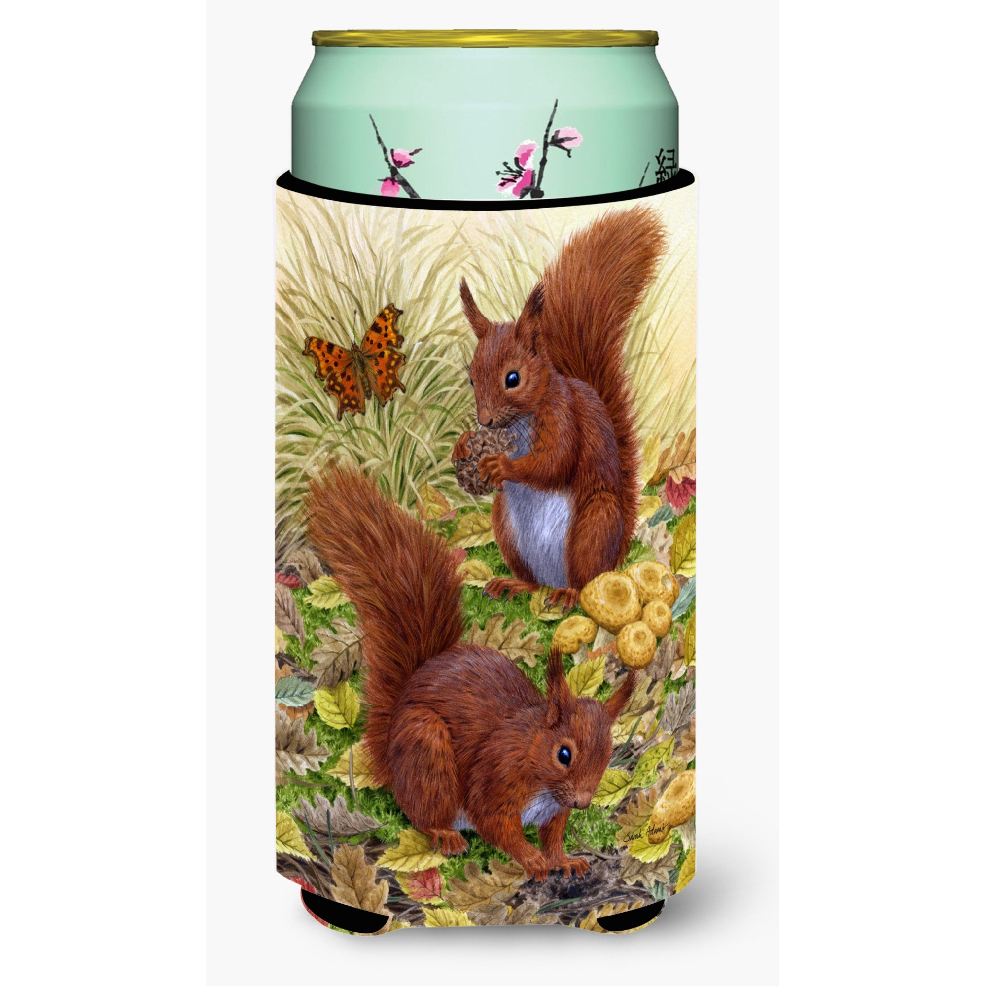 &quotCaroline's Treasures Red Squirrels Tall Boy Koozie Hugger, Multicolor"