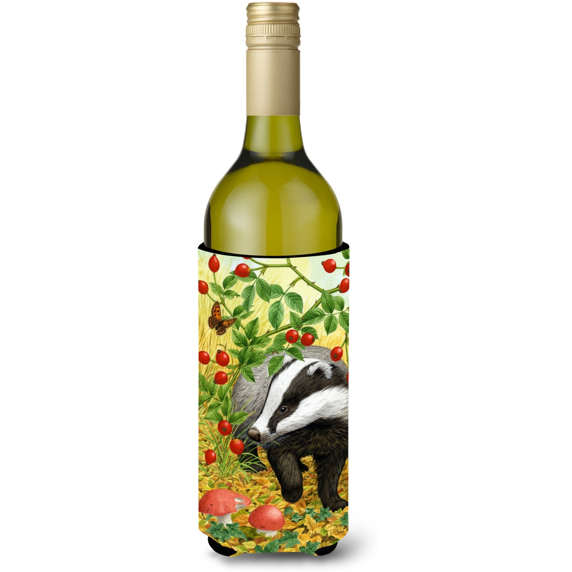 &quotCaroline's Treasures Badger Wine Bottle Koozie Hugger, 750 ml, Multicolor"