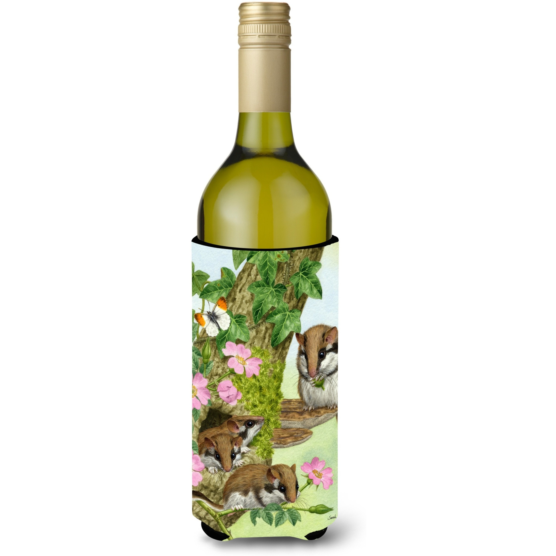 &quotCaroline's Treasures ASA2139LITERK Dormice Dormouse Wine Bottle Koozie Hugger, 750 ml, Multicolor"