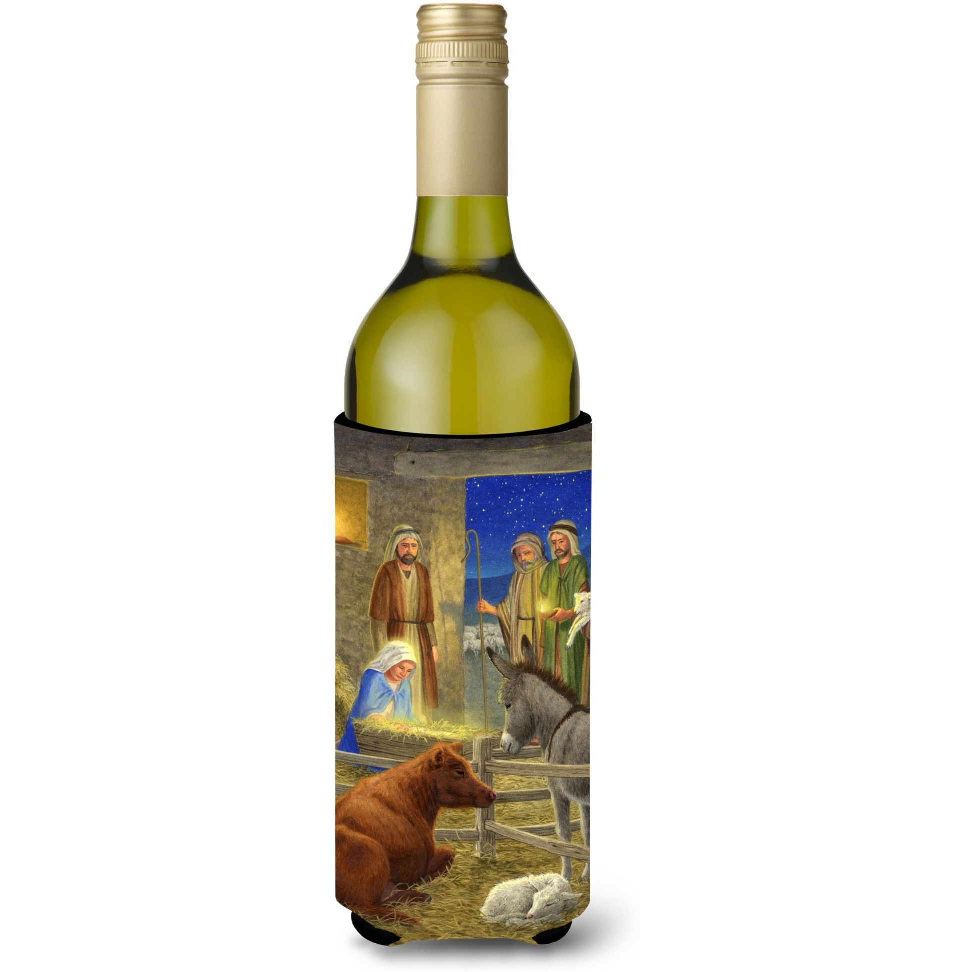 &quotCaroline's Treasures Nativity Scene Wine Bottle Koozie Hugger, 750 ml, Multicolor"
