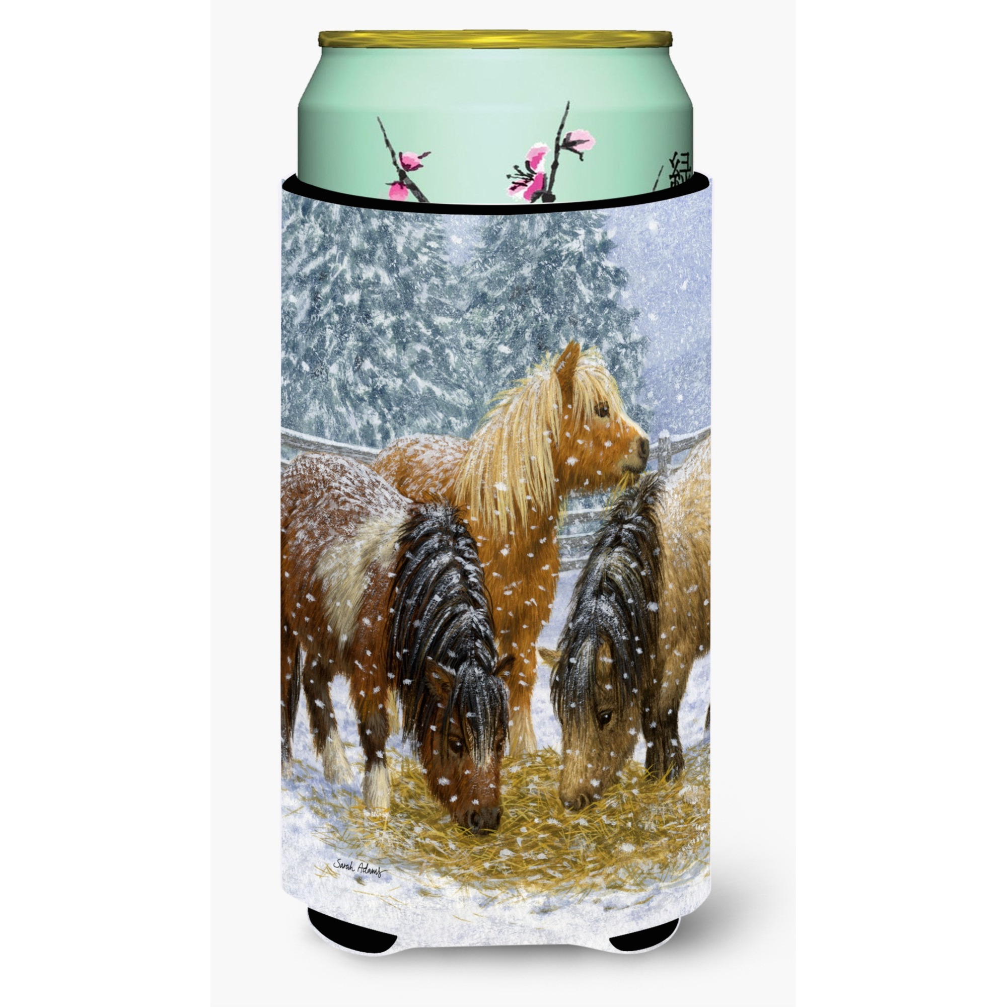 &quotCaroline's Treasures Shtetl and Ponies Tall Boy Koozie Hugger, Multicolor"