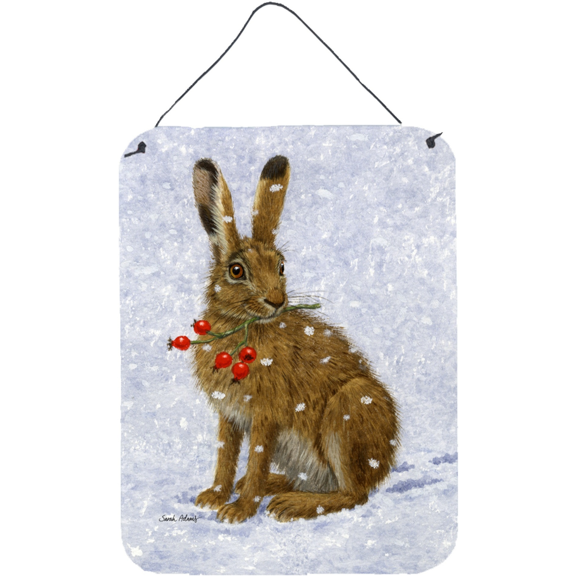 &quotCaroline's Treasures Rabbit Hare & Rosehips Wall or Door Hanging Prints ASA2147DS1216, 16HX12W, Multicolor"