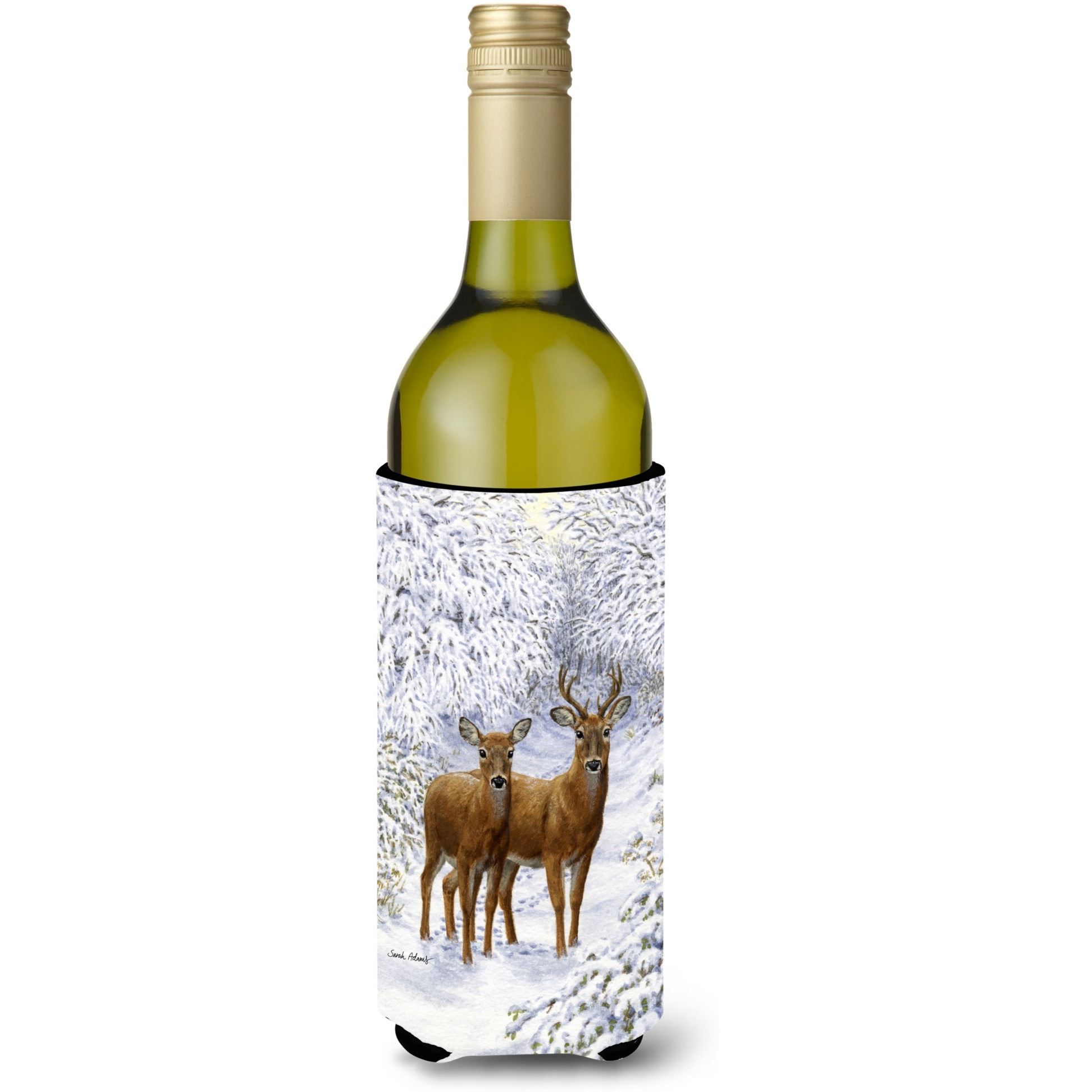 &quotCaroline's Treasures Two Deer Wine Bottle Koozie Hugger, 750 ml, Multicolor"