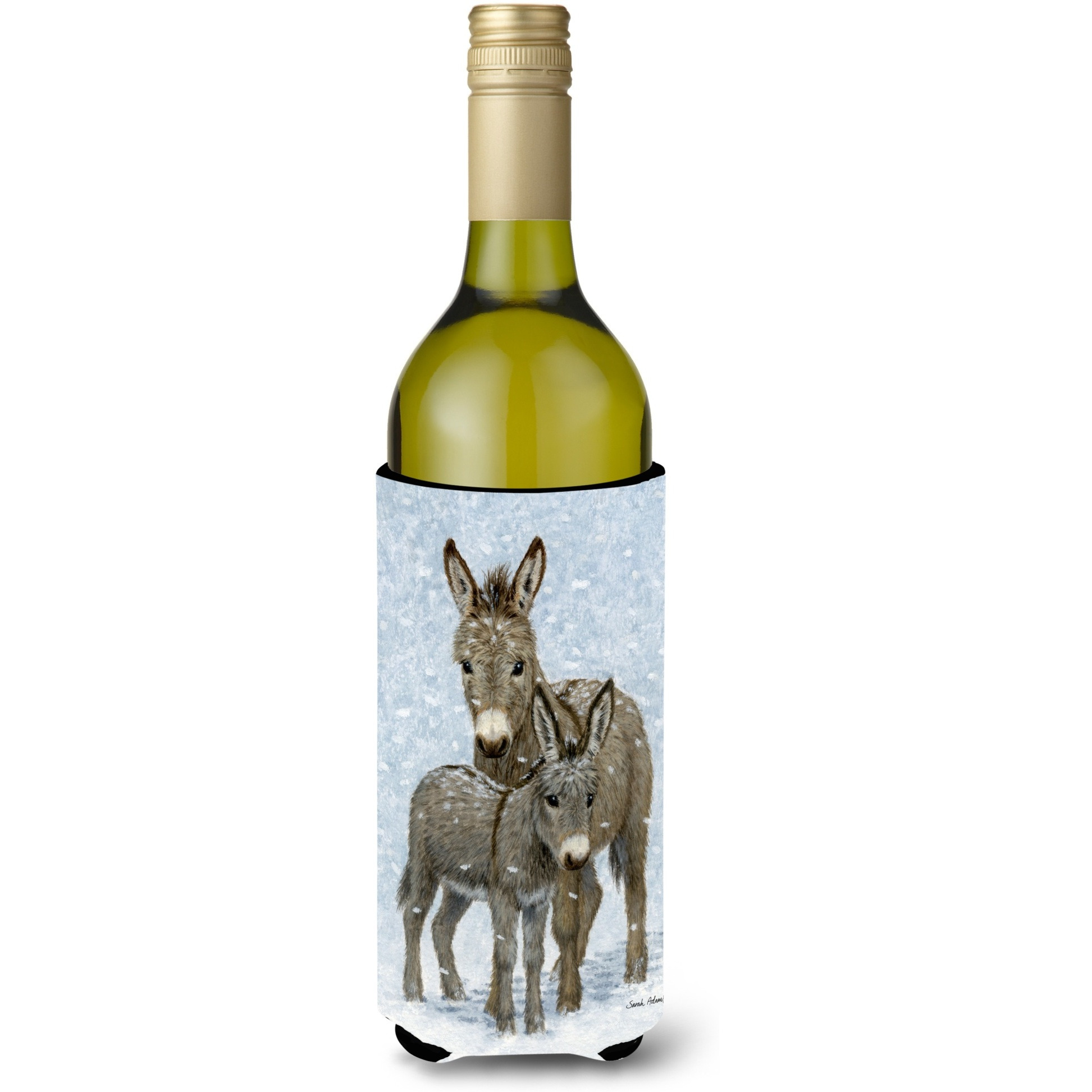 &quotCaroline's Treasures Donkeys Wine Bottle Koozie Hugger, 750 ml, Multicolor"