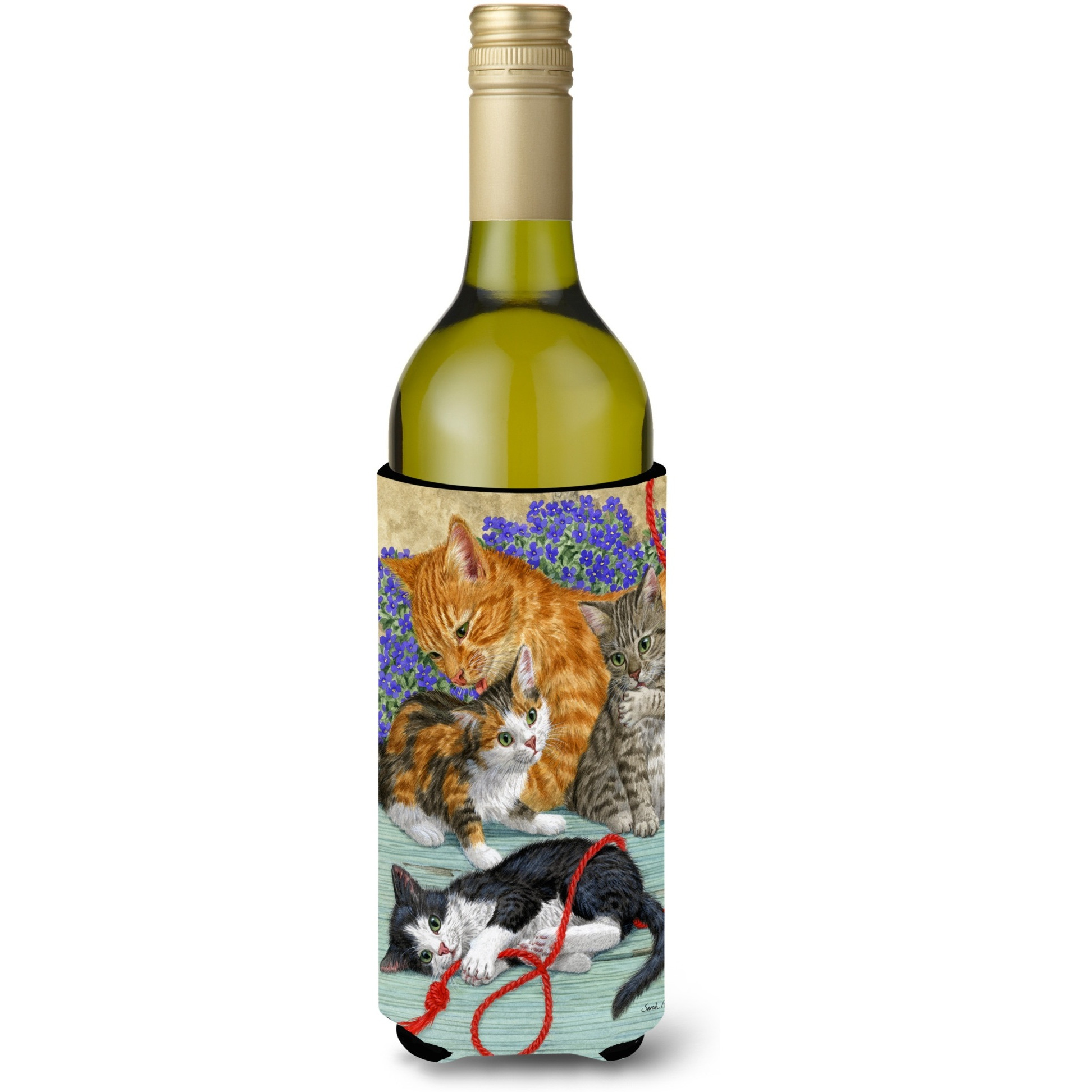 &quotCaroline's Treasures Cats Wine Bottle Koozie Hugger, 750 ml, Multicolor"
