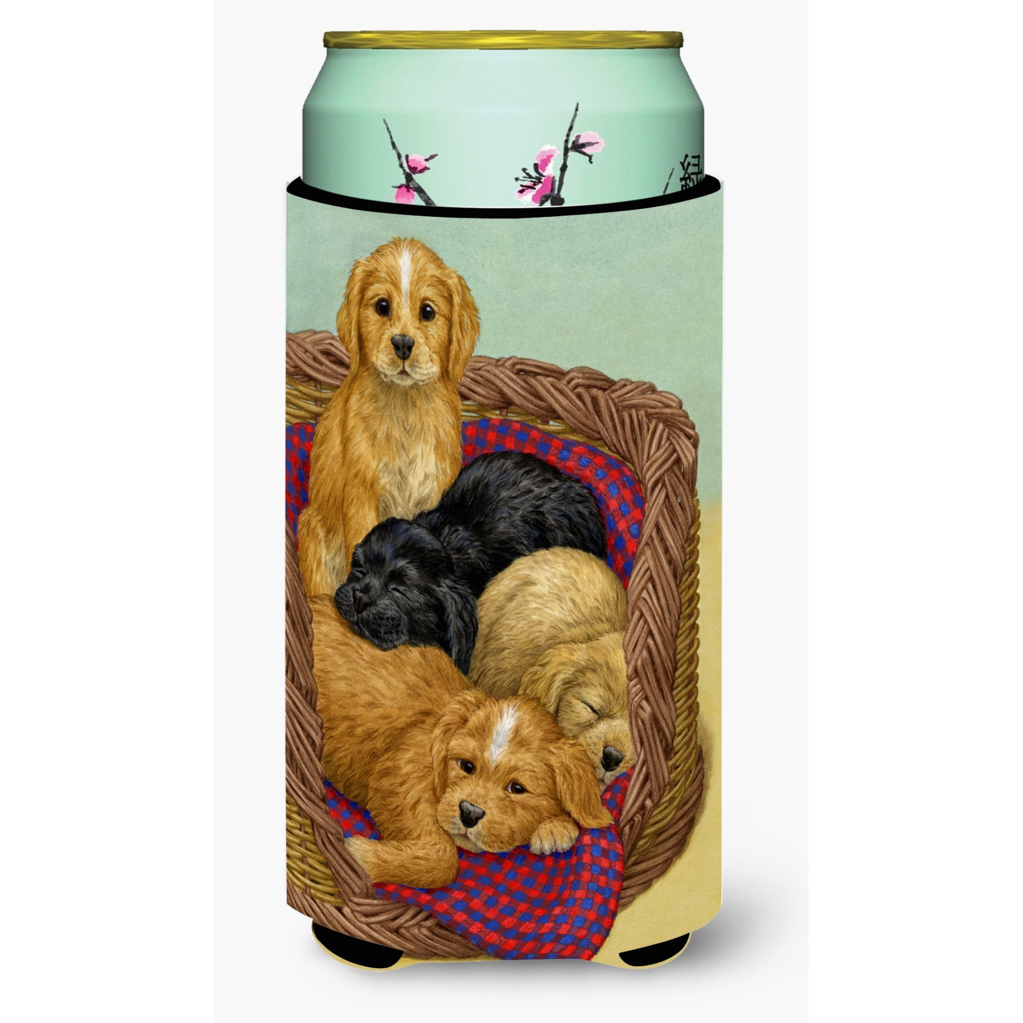 &quotCaroline's Treasures Puppies Tall Boy Koozie Hugger, Multicolor"