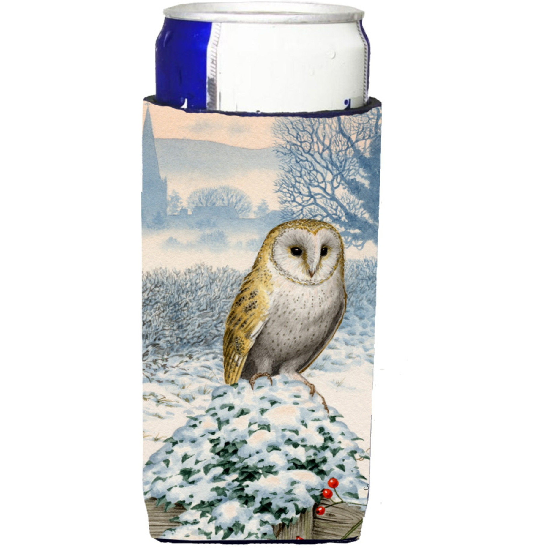 &quotCaroline's Treasures Barn Owl Michelob Ultra Koozies for Slim Cans, Multicolor"