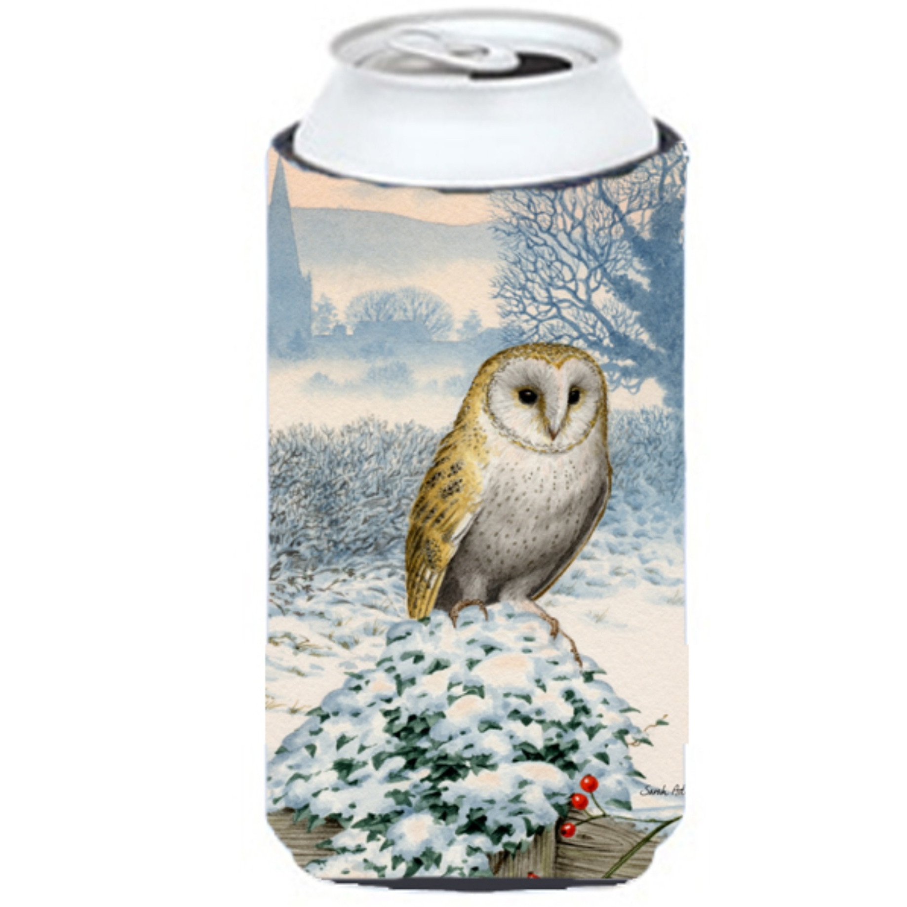 &quotCaroline's Treasures Barn Owl Tall Boy Koozie Hugger, Multicolor"