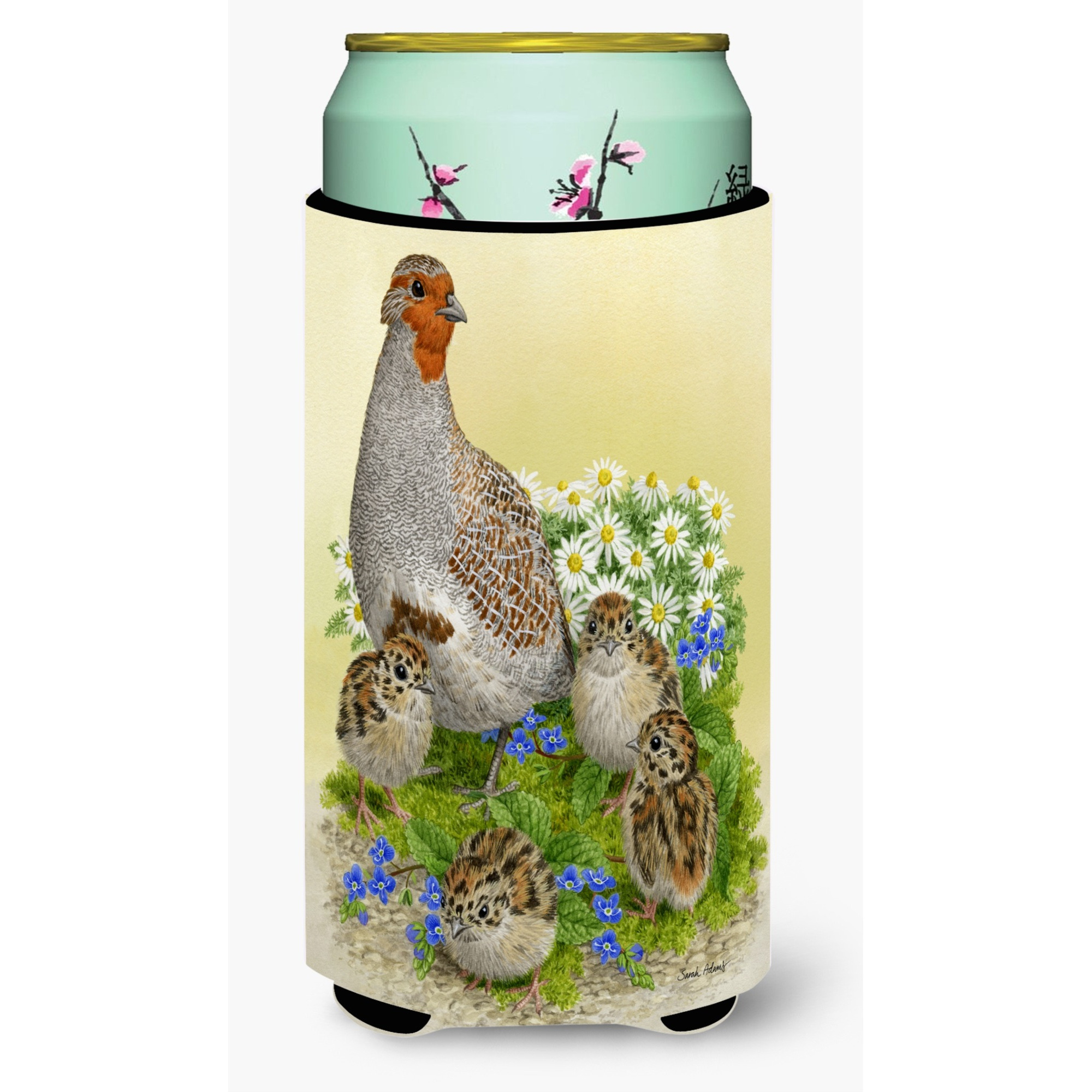 &quotCaroline's Treasures Partridge and Chicks Tall Boy Koozie Hugger, Multicolor"