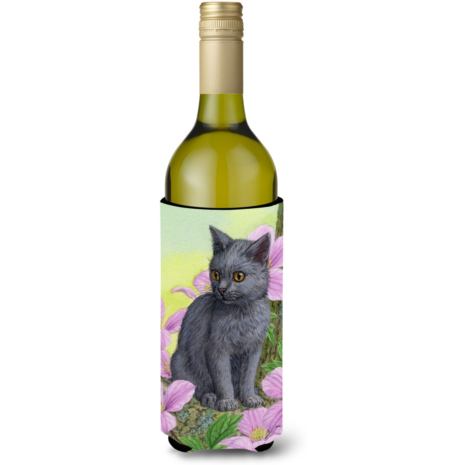 &quotCaroline's Treasures Chartreus Kitten Wine Bottle Koozie Hugger, 750 ml, Multicolor"