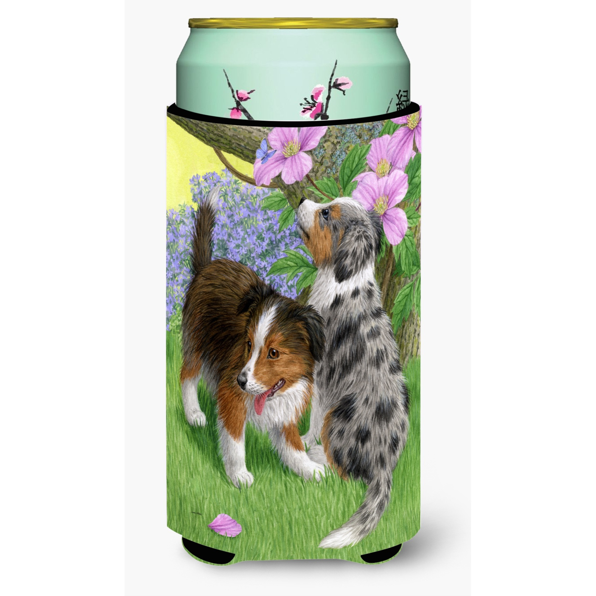 &quotCaroline's Treasures Sheltie Puppies Tall Boy Koozie Hugger, Multicolor"