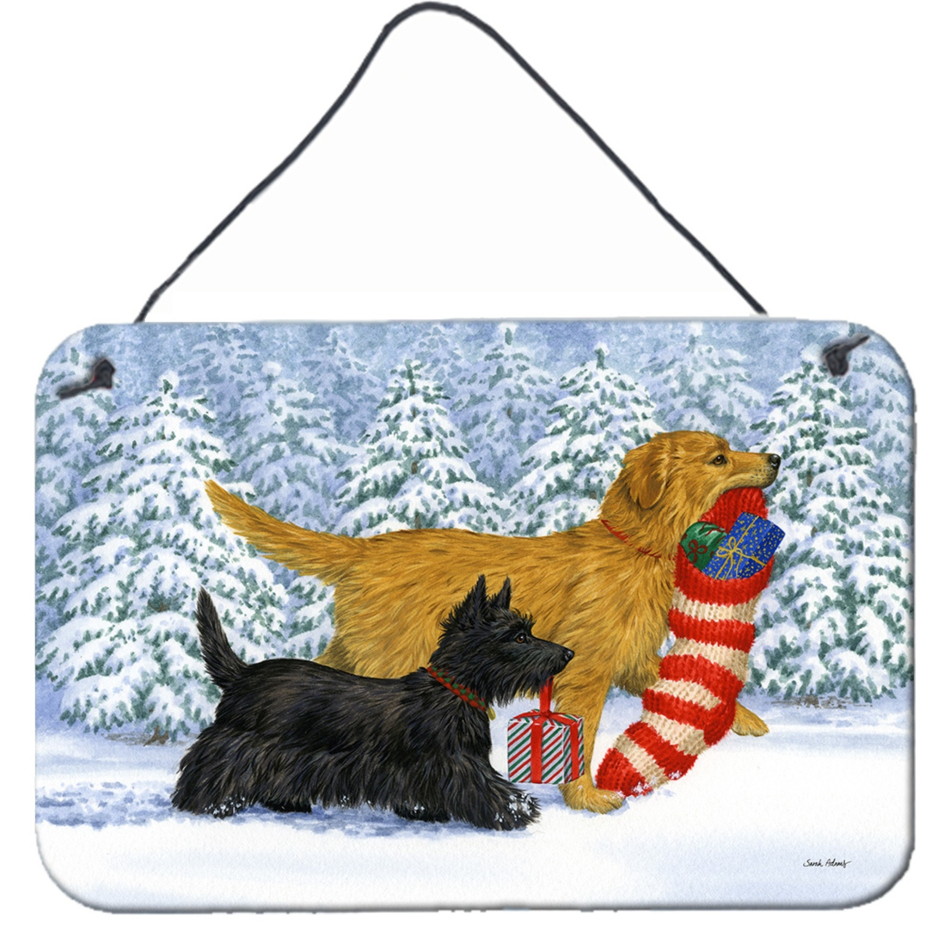 &quotCaroline's Treasures Golden Retriever Keep Up There, Scottie Wall or Door Hanging Prints ASA2171DS812, 8HX12W, Multicolor"