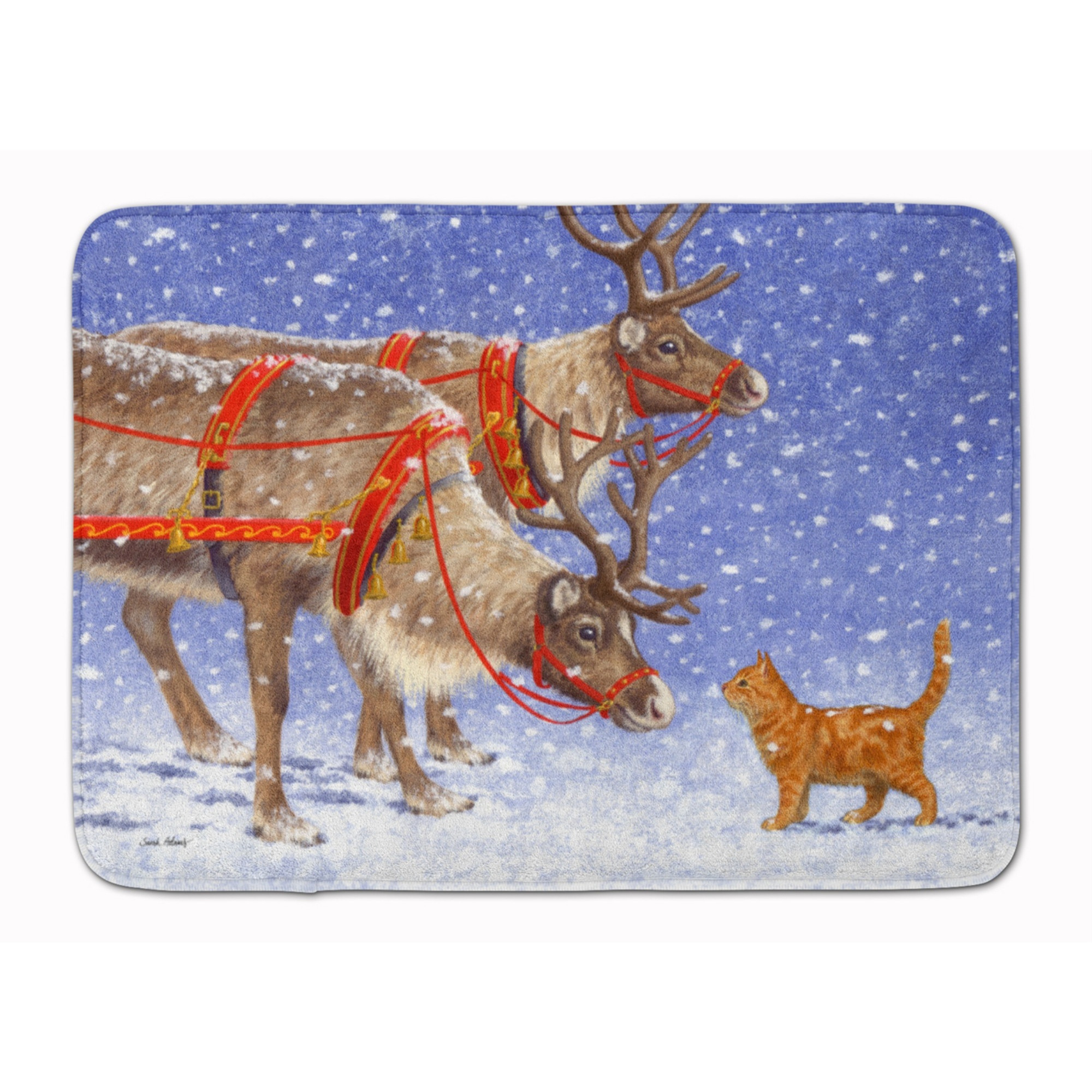 &quotCaroline's Treasures Reindeer & Cat Floor Mat, 19"" x 27"", Multicolor"