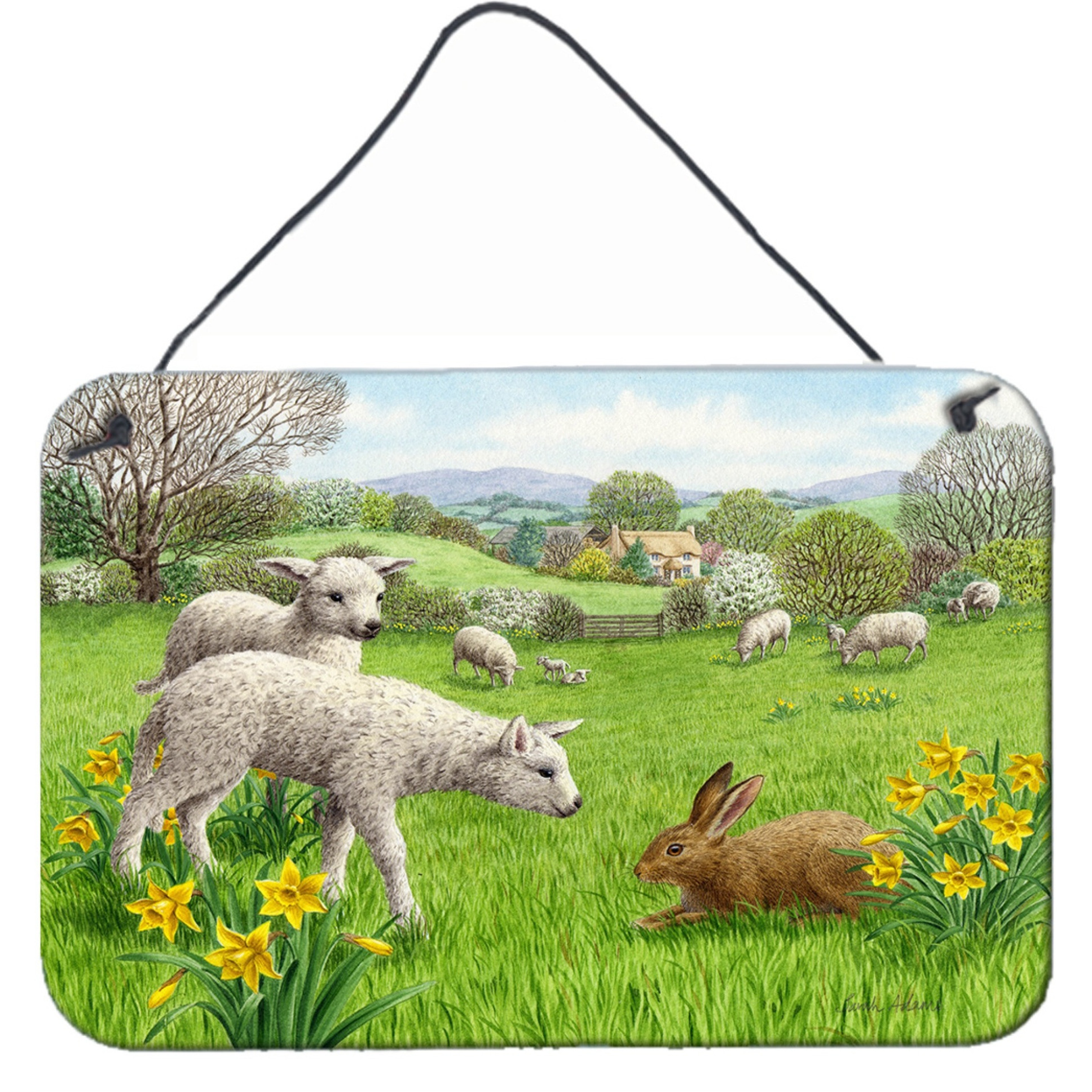 &quotCaroline's Treasures Lambs, Sheep and Rabbit Hare Wall or Door Hanging Prints ASA2179DS812, 8HX12W, Multicolor"