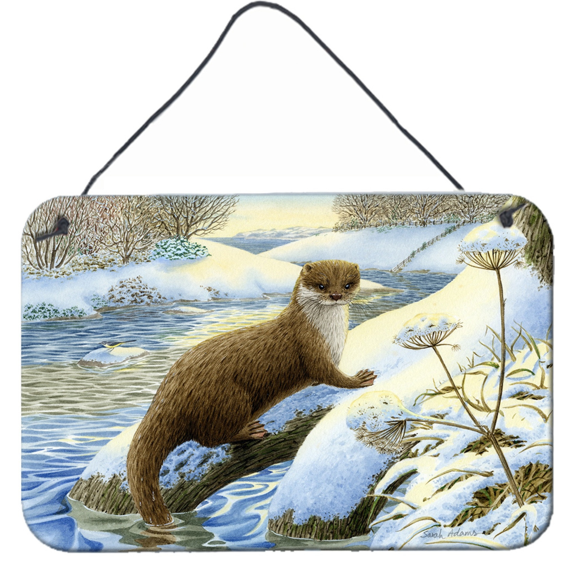 &quotCaroline's Treasures Winter Otter Wall or Door Hanging Prints ASA2187DS812, 8HX12W, Multicolor"
