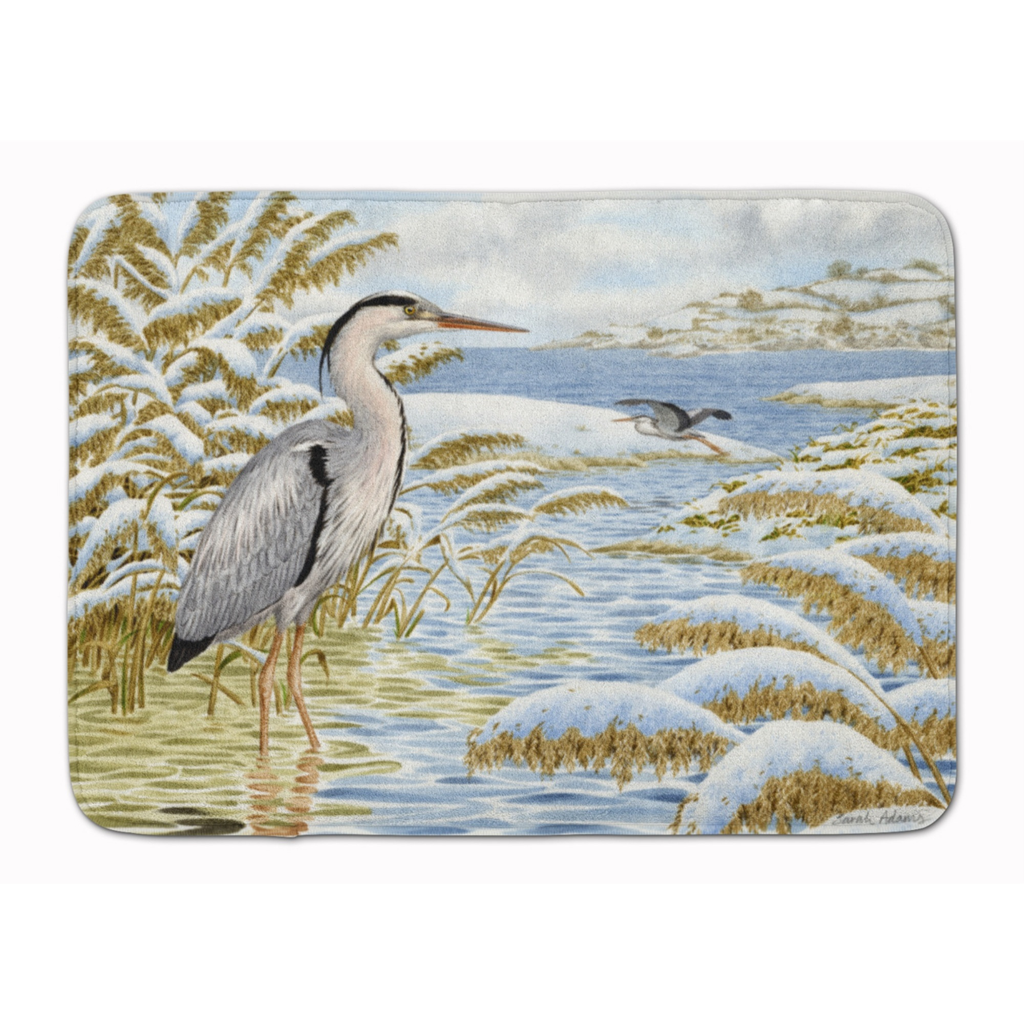 &quotCaroline's Treasures Blue Heron by the Water Floor Mat, 19"" x 27"", Multicolor"