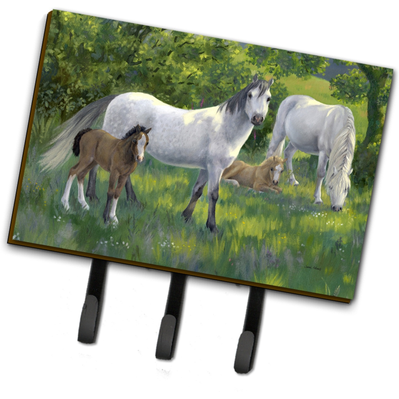 &quotCaroline's Treasures ASA2195TH68 Group of Horses Leash or Key Holder, Large, Multicolor"