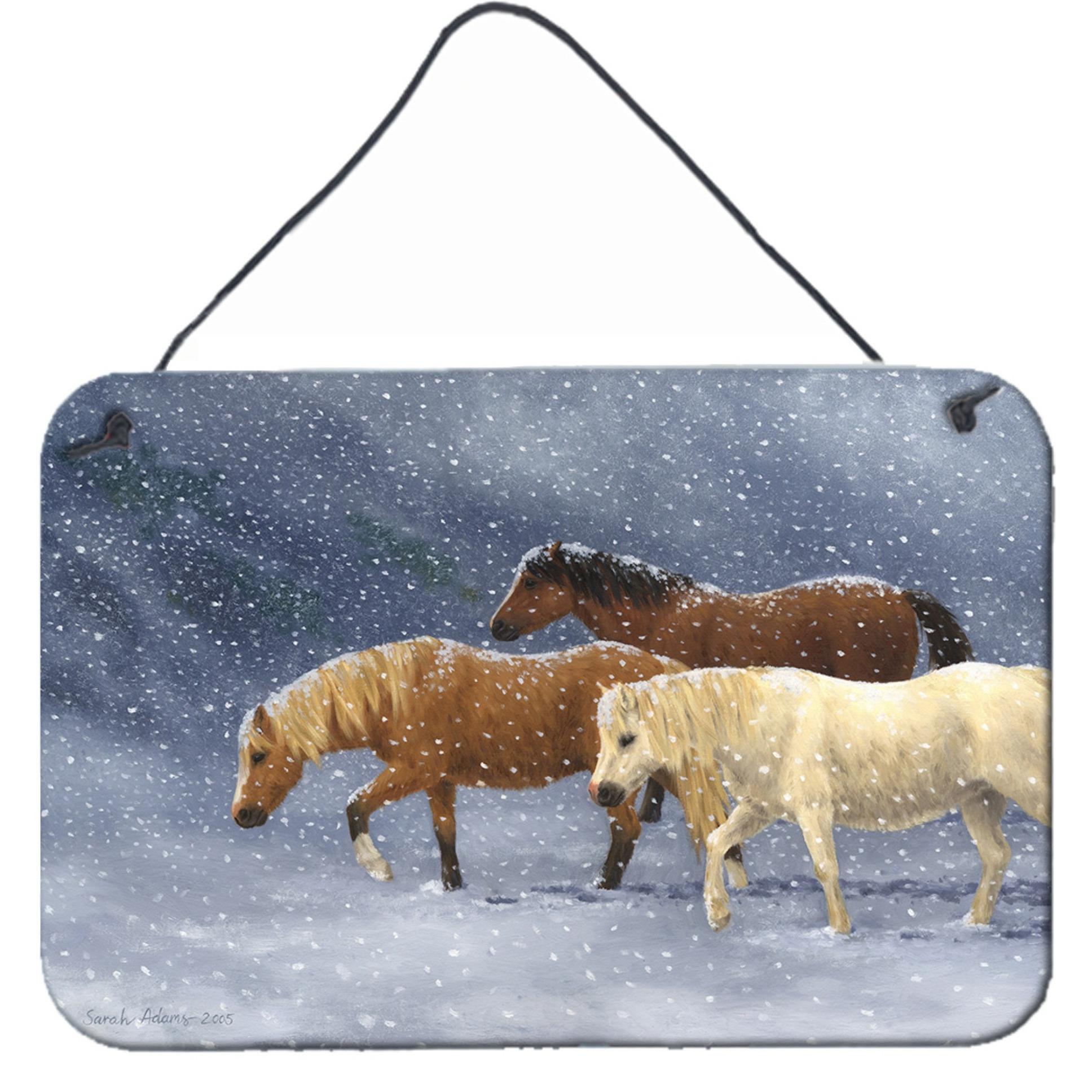 &quotCaroline's Treasures Seeking Shelter Horses Wall or Door Hanging Prints ASA2197DS812, 8HX12W, Multicolor"