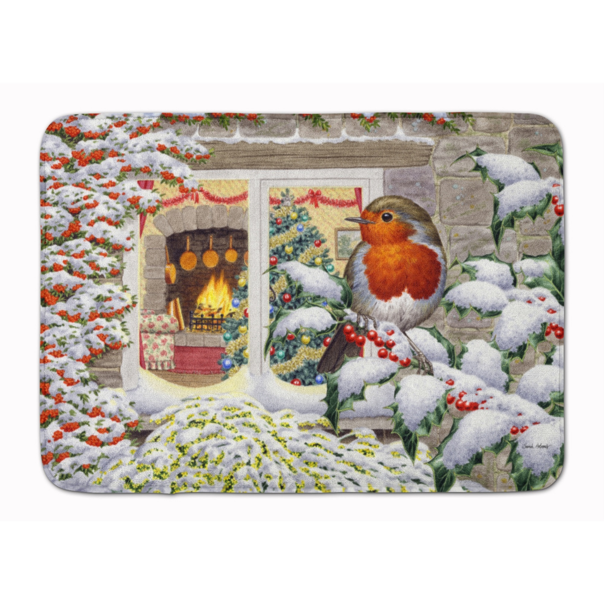 &quotCaroline's Treasures European Robin Floor Mat, 19"" x 27"", Multicolor"